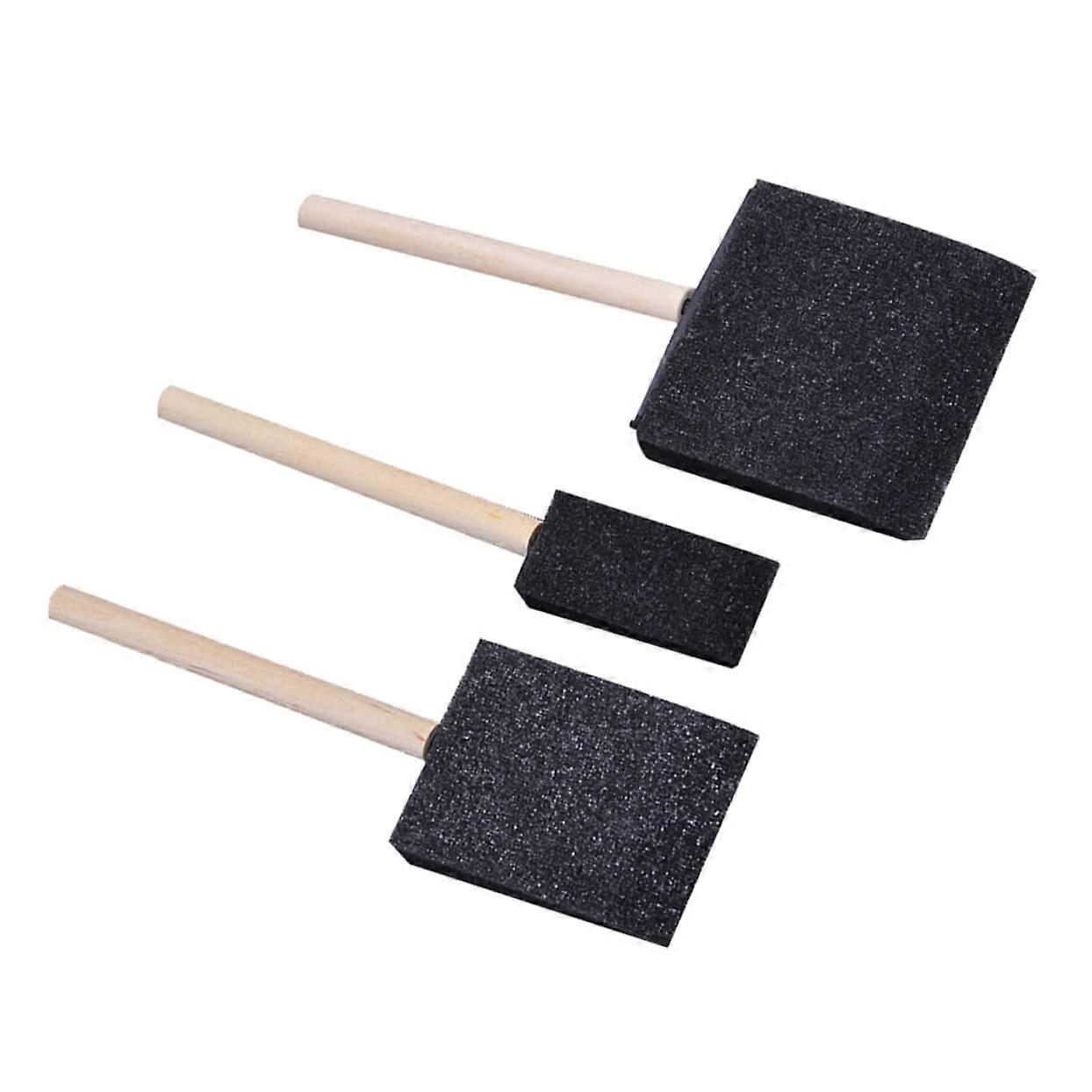 15pc Sponge Painting Brush Set EasyGrip Wood Handles for Artists and Crafts Art Drawing Brush Ref: 7107