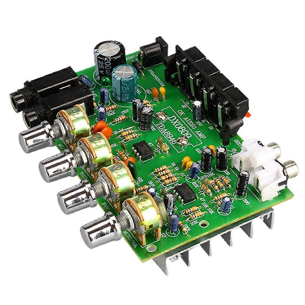 DC12V2A DIY DX-0809 Audio Amplifier Board 40W+40W Channel Stereo Amplificador for Speaker Multicolor