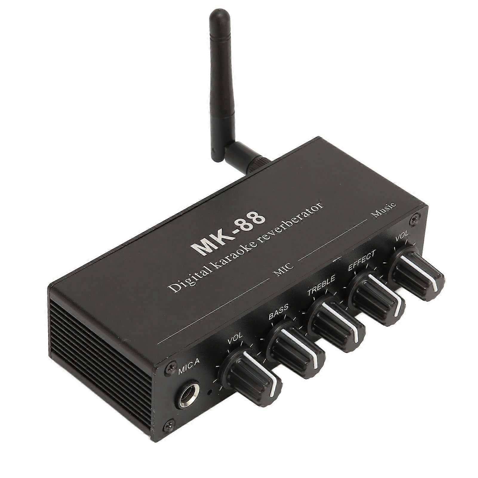 Karaoke Mixer Aluminium Alloy Dual Microphone Input Digital Karaoke Reverberator For DJ KTV Home System 5 Rotary Dials