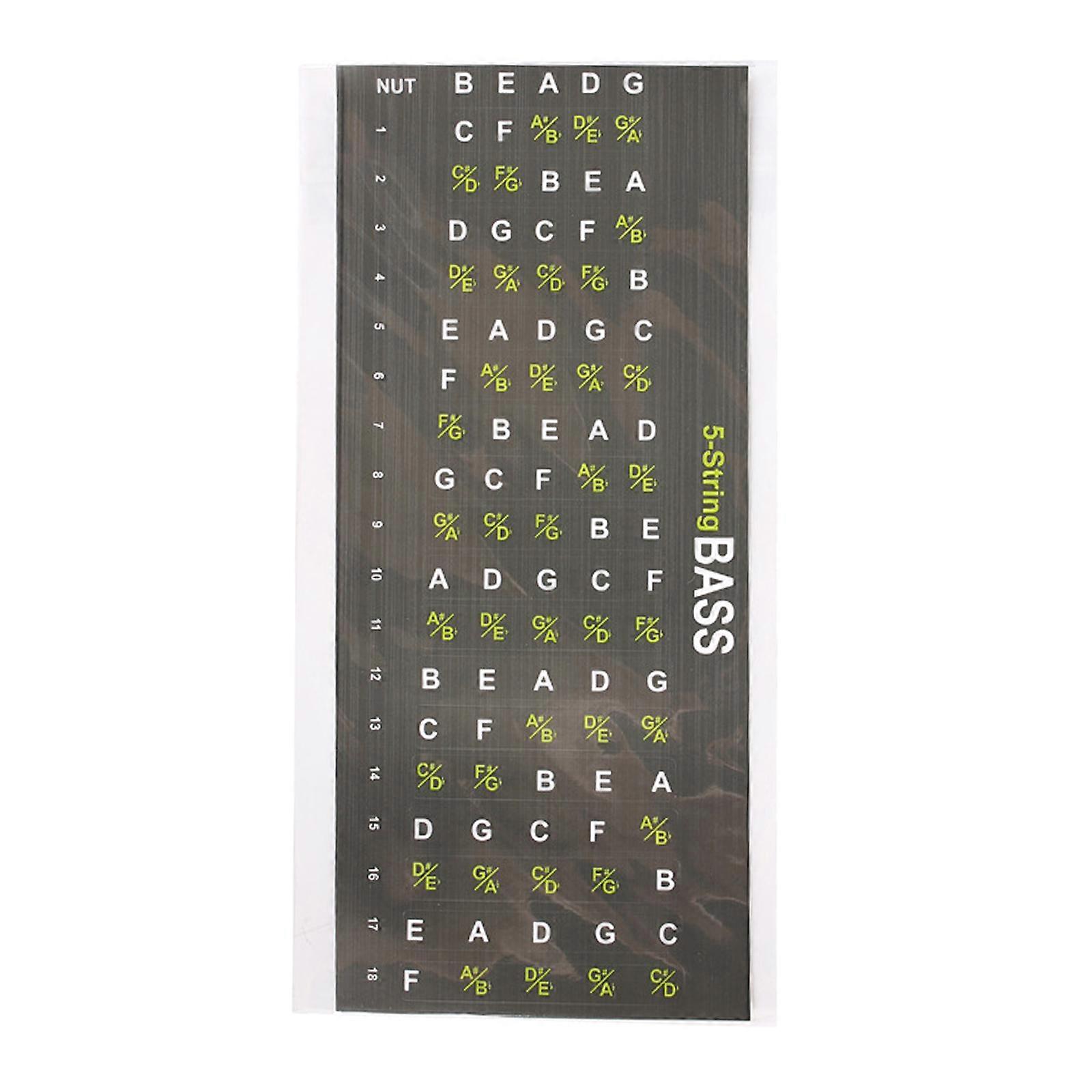 1 Sheet Bass Note Stickers Bass Fingerboard Note Label Fretboard Stickers Paper Chord Stickers for for Beginner Learner