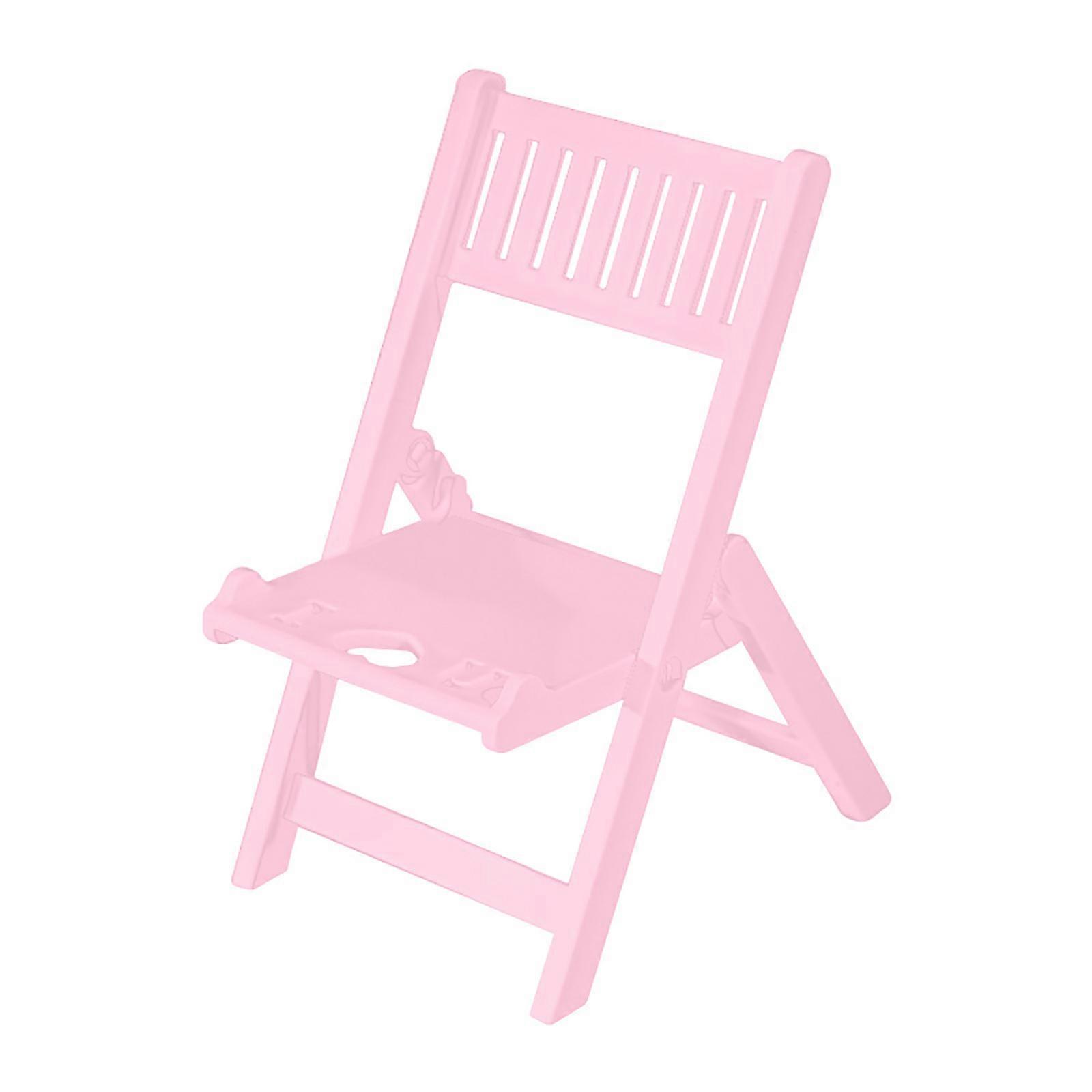 Convenient & Versatile Mini Chair Phone Stand Adjustable Desktop Holder Plastic Chair Bracket Stand for Mobile Devices  Pink