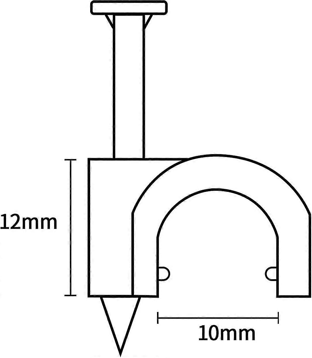 400 Pack 10mm Round Cable Clips - Strong Durable Wire Organizers for Cable Management