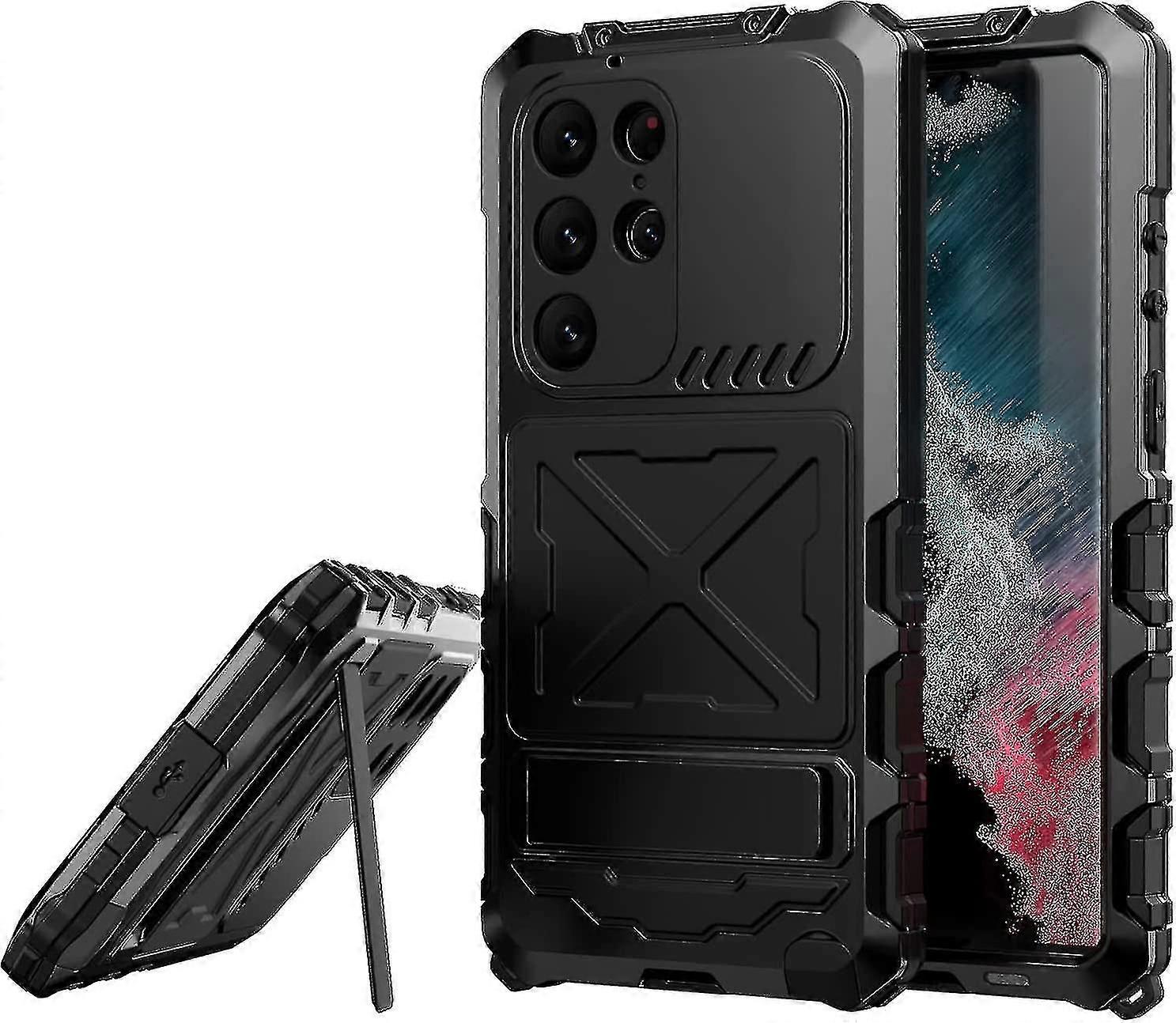 Military Shockproof Waterproof Case For Samsung S23 Ultra With Screen Protector & Metal Stand Dustproof Rugged A -GHJK