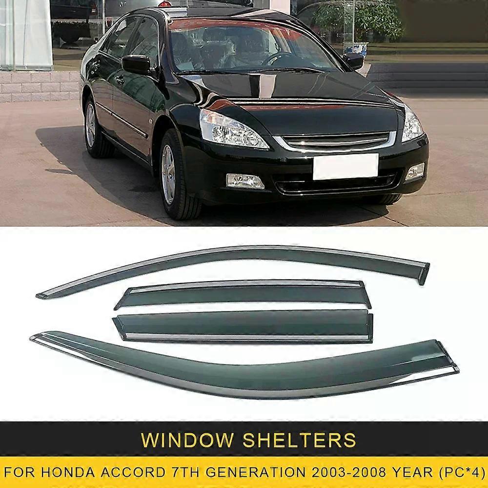 Chrome Strips Rain Guards for HONDA ACCORD 7th 8th 9th 10th Generation 2003-2021 Window Visor Wind Deflectors Door Visor Vent