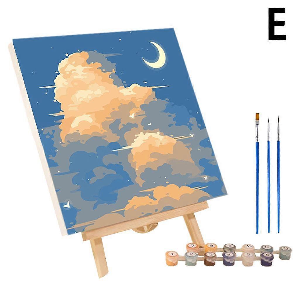 For Beginners Oil Painting By Numbers Kit 20x20cm Complete Set With Frame Brushes