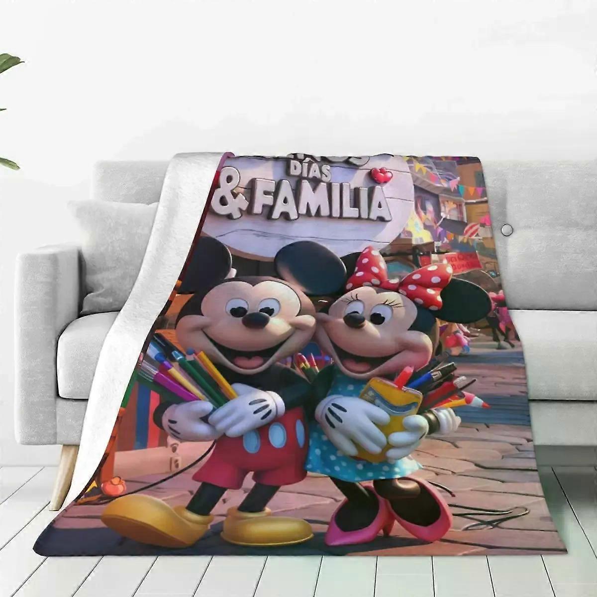 ss303 Mickey Mouse Blanket Quality Soft Throw Blanket Winter Airplane Travel Living Room Aesthetic Bedspread