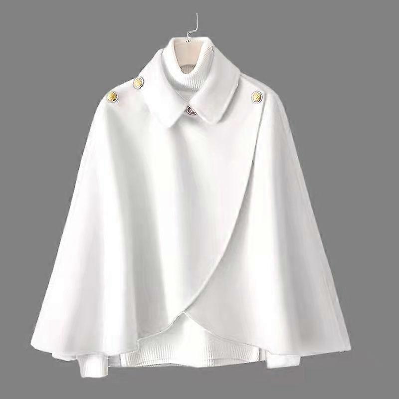 Autumn and Winter Short Woolen Jacket with  Elegance and Versatility Cape Coat for Women