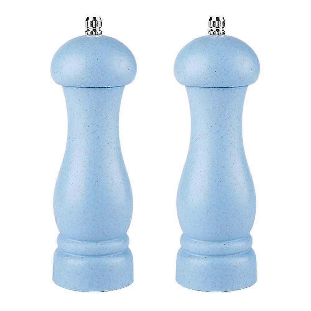 Wood Salt & Pepper Grinder Set - Adjustable 2-Pack, Pink & Blue