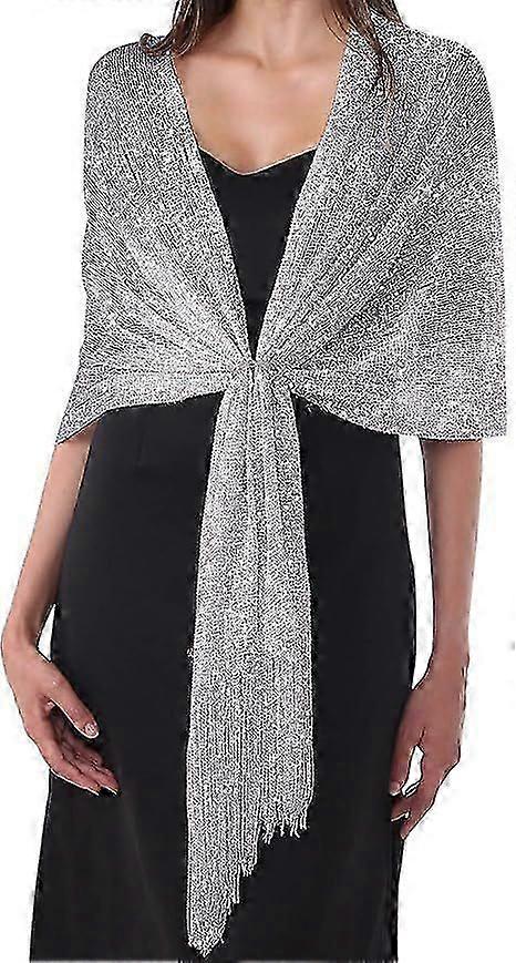 レディースイブニングラップストールショール結婚式、パーティー、花嫁介添人、ウエディングスカーフシルバーグレー