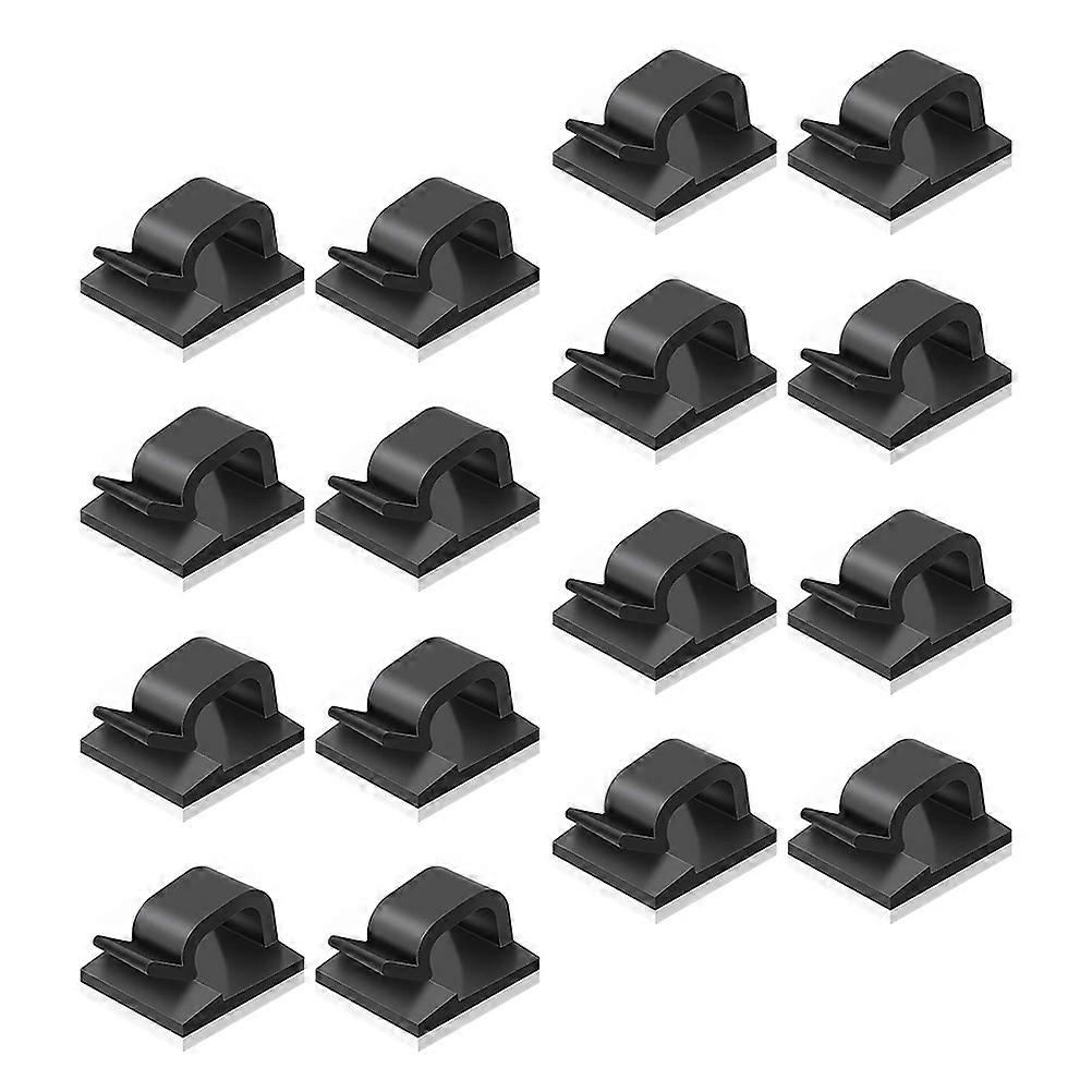 Mini Cable Clips Plastic Self Adhesive Hook for Cable 50Pcs Black