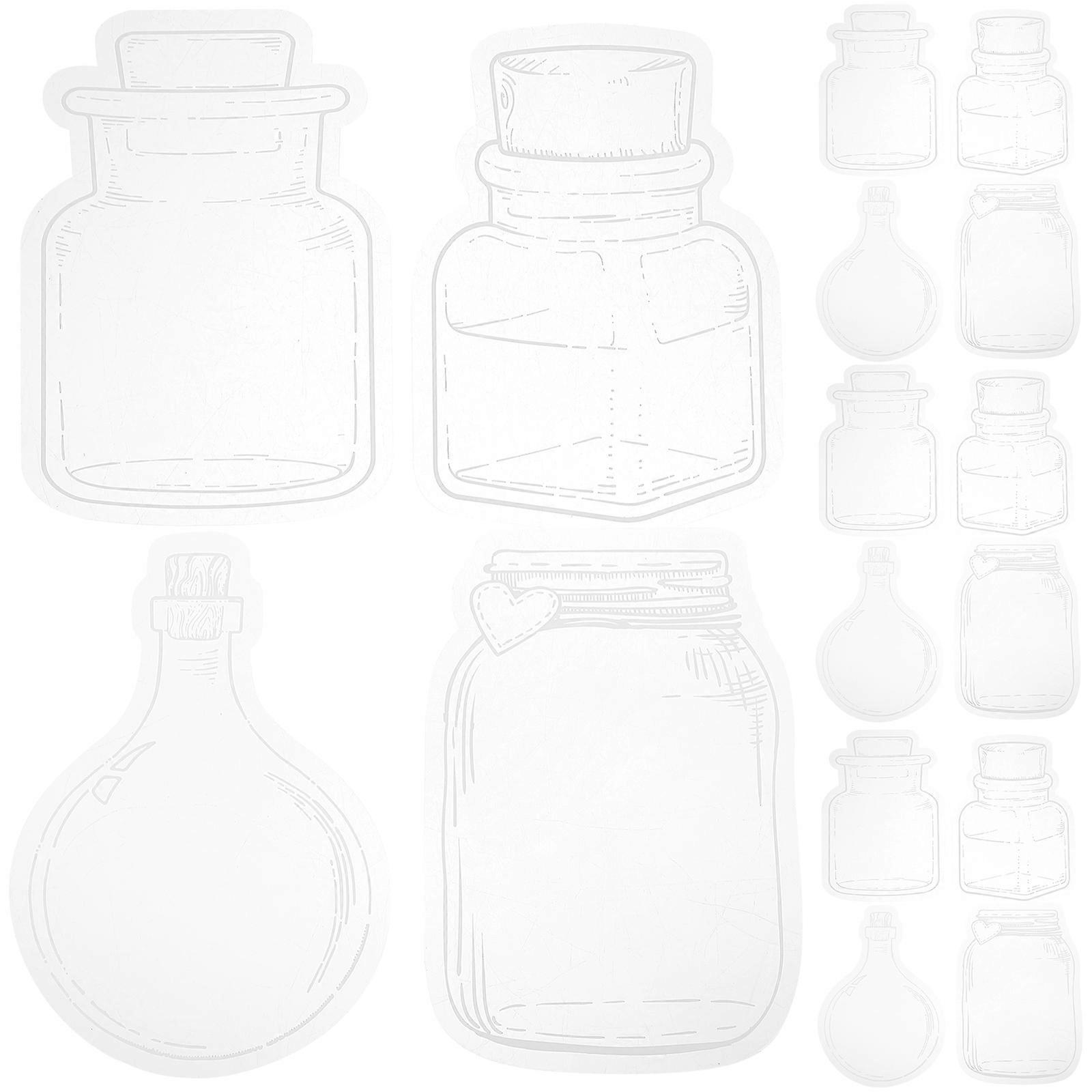 Transparent Bottle Shaped DIY Scrapbook Stickers Durable PET Material Decorative Decals for Journals, , Photo Frames, and Crafting Projects
