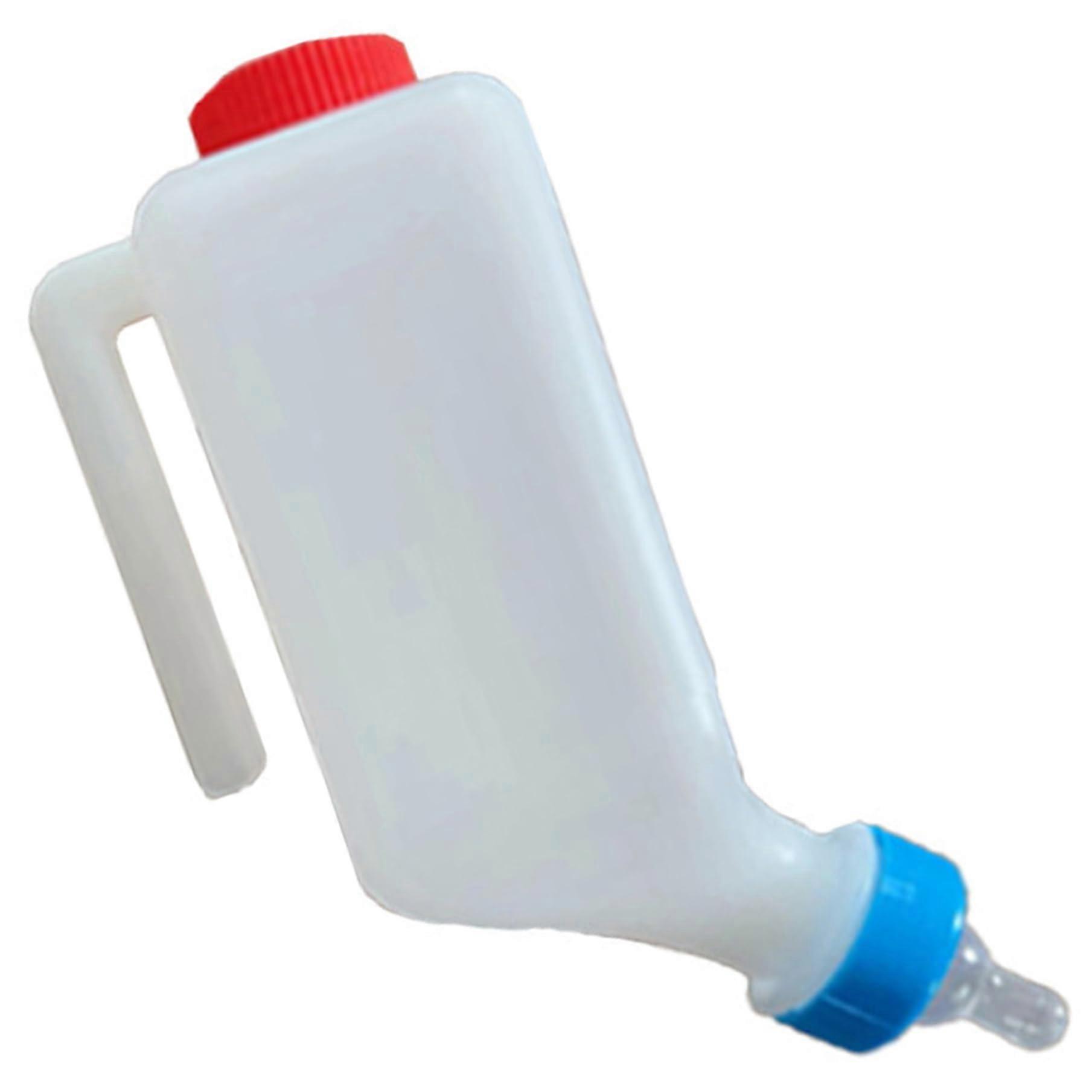Goat Bottle 800 ml Hanging Baby Goat Bottles with Matching Teats Plastic Little Livestock Milk Container for Sheep Lamb Piglet Feeding