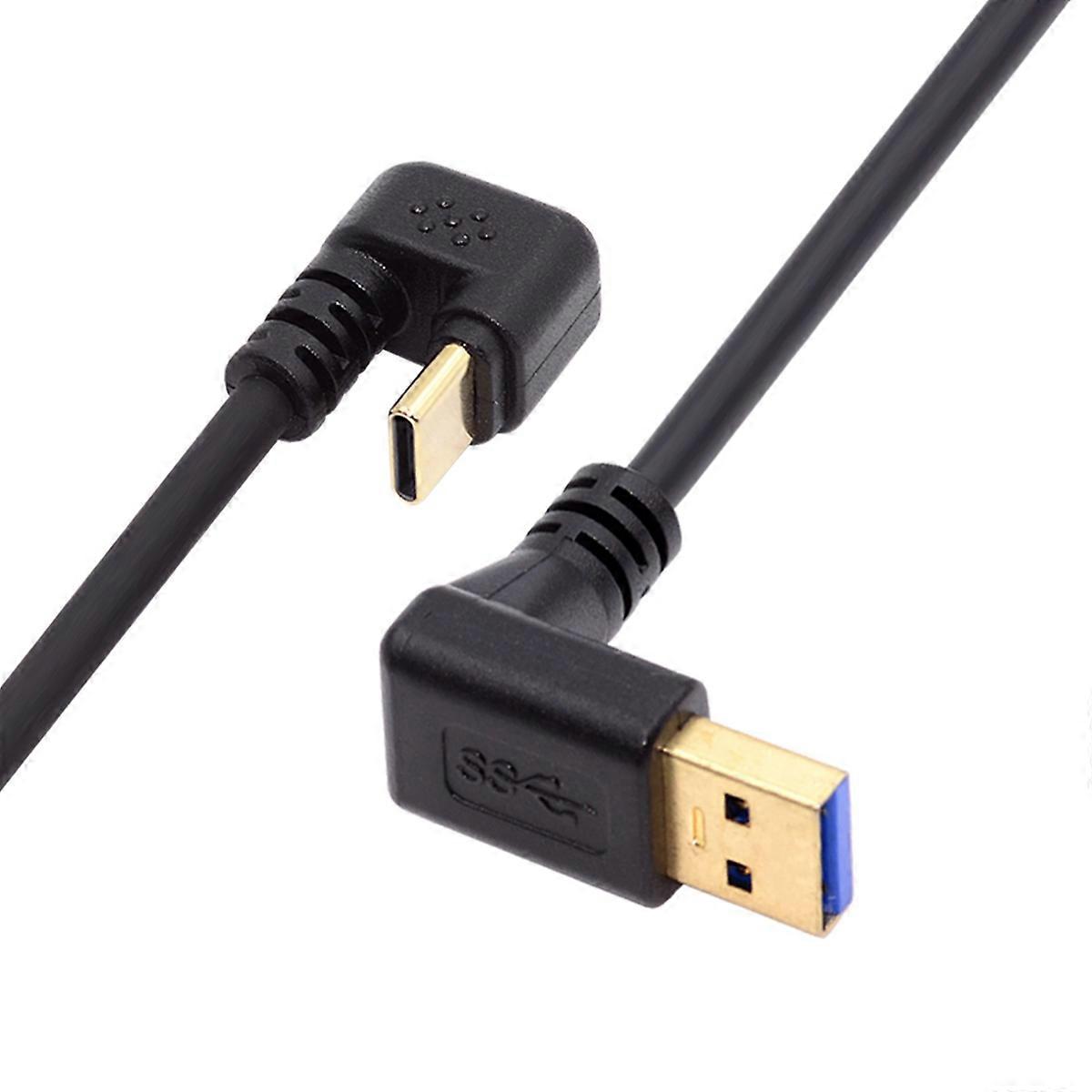 UC-101-DN 0.3m USB3.0 Type-A to USB-C Power Data Cable 90-degree Down Opposite U Shape Type