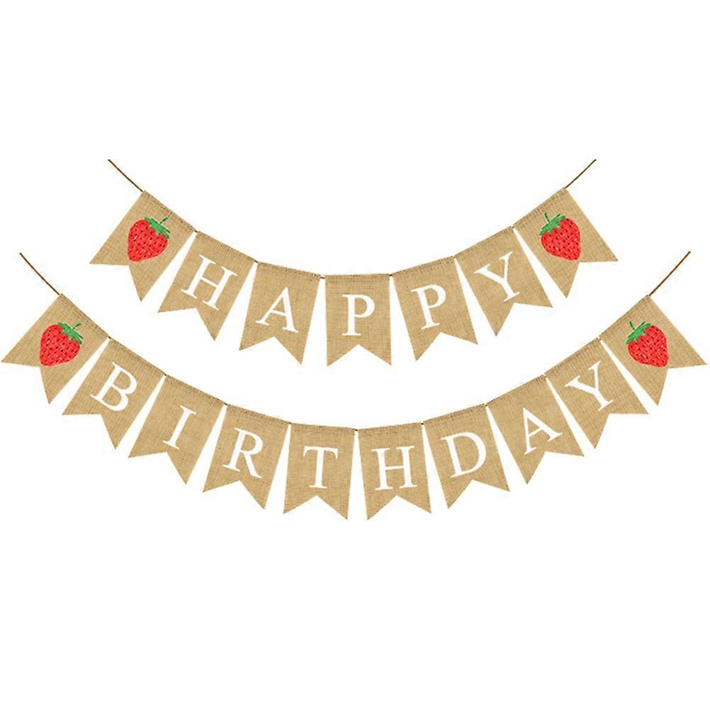 Banner Burlap For Birthday Swallowtail Bunting Linen Flag Theme Party Supplies Assorted Color 18x13 1Set