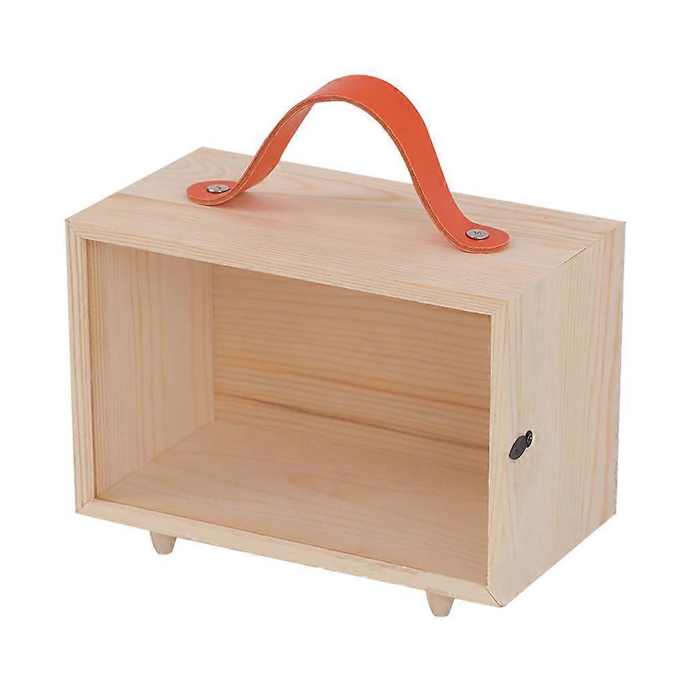 Khaki Handheld Gift Box for Wedding Bridesmaid with Synthetic Material 7.8 Inches