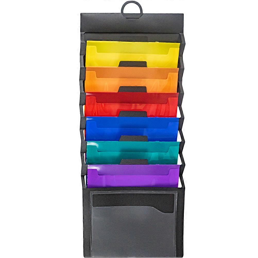 Wall Mounted Accordion File Folder, Large Capacity Hanging Organizer for Home Office School, Portable Multi Color Design for Document Classification