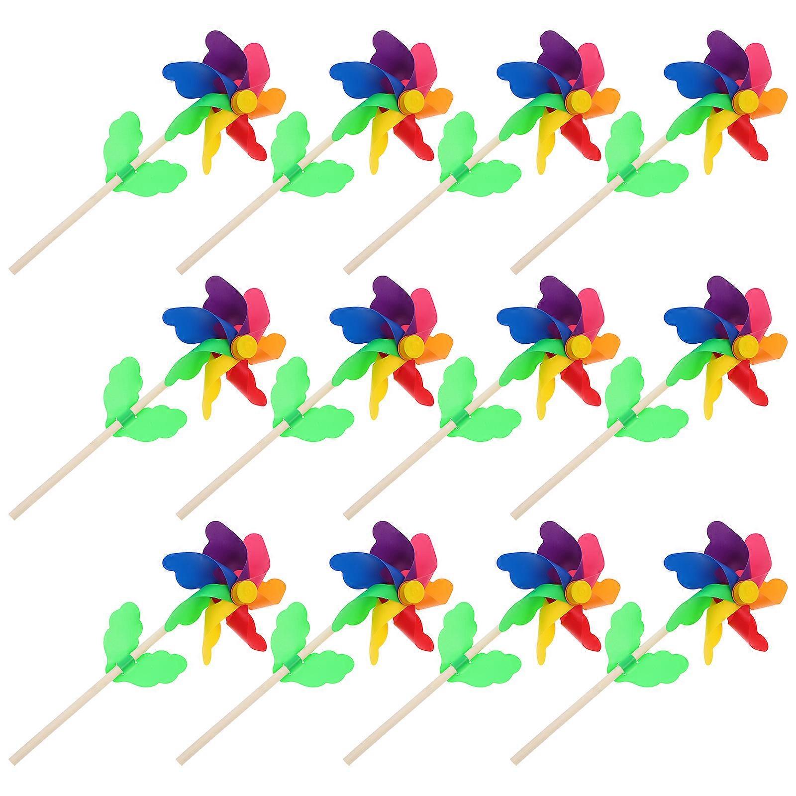 Diy Paper Pinwheel For Kids Garden Decor Pinwheels 25.00X12.00X7.50cm Windmill Shape 12Pcs