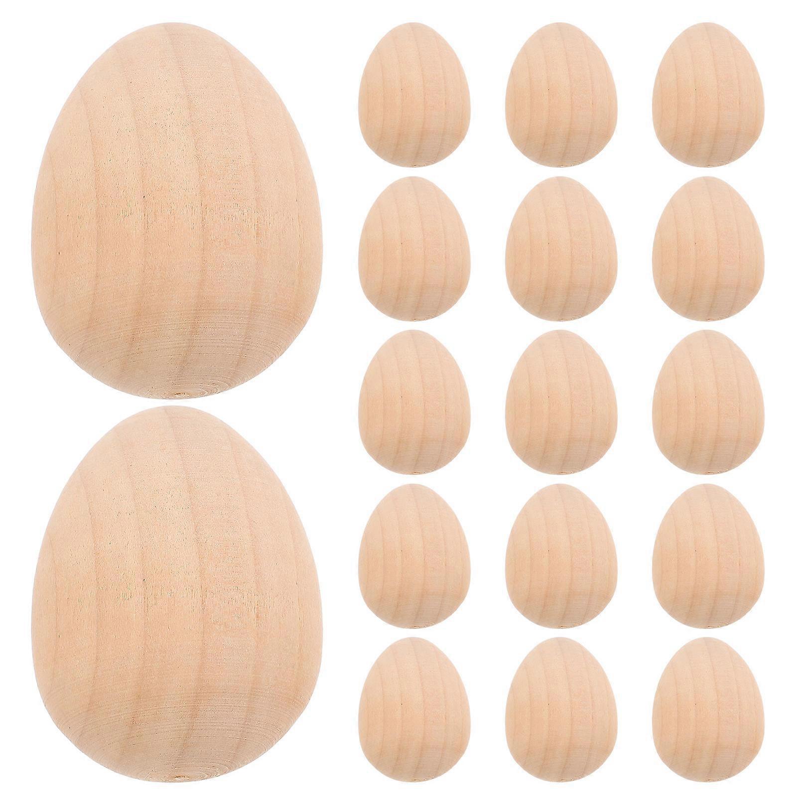 Crafts Egg Diy Wooden Egg For Kids Graffiti Easter 20Pcs