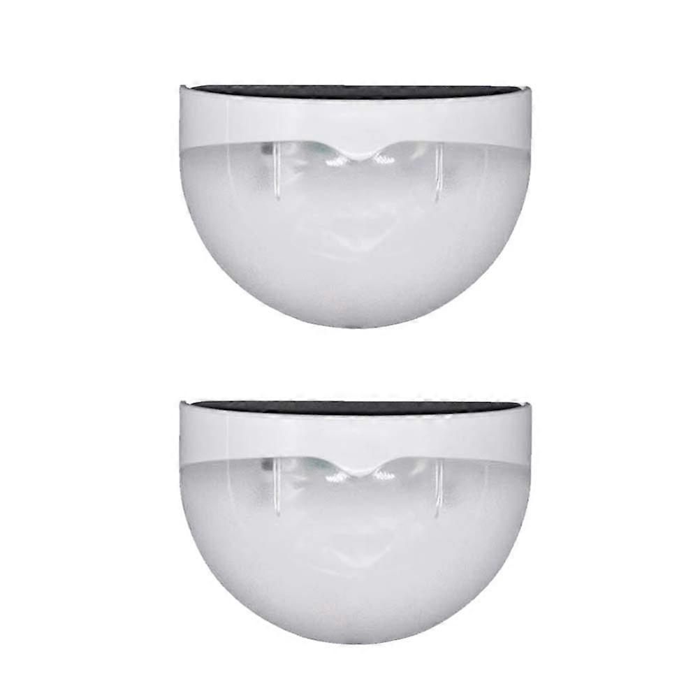 Solar Powered Outdoor Wall Lamp for Garden & Balcony – Semicircle Design, 2 Pack, White, Energy Efficient Lighting