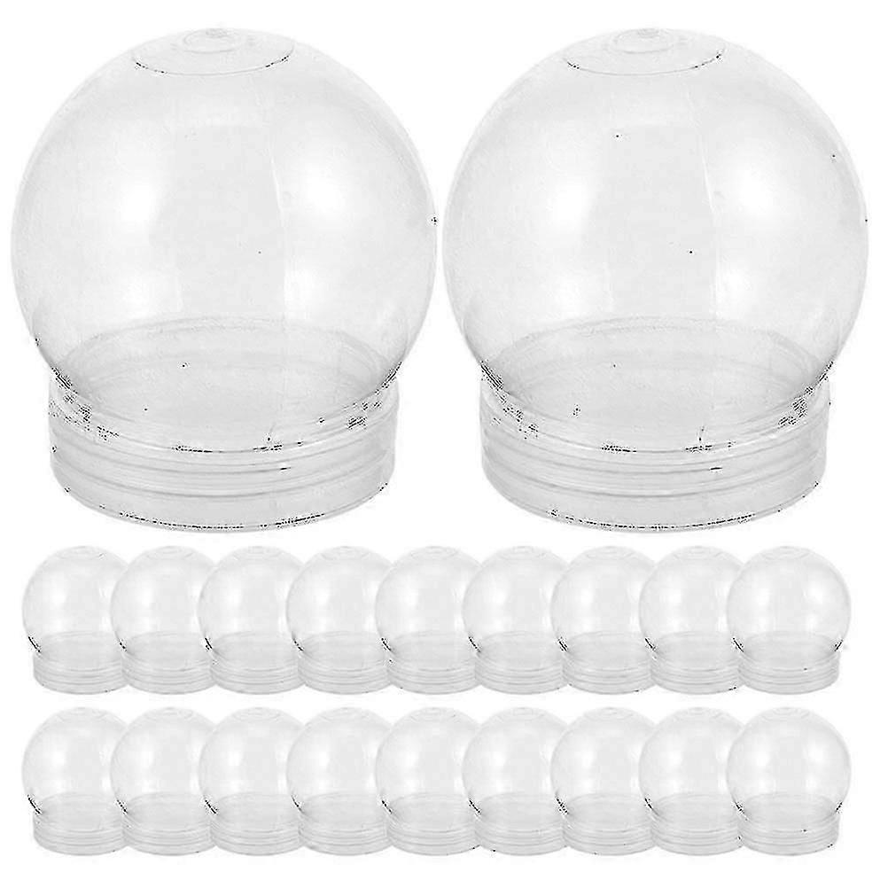 20Pcs Clear Reusable Water Globes with Screw Caps for DIY Snow Globe Making