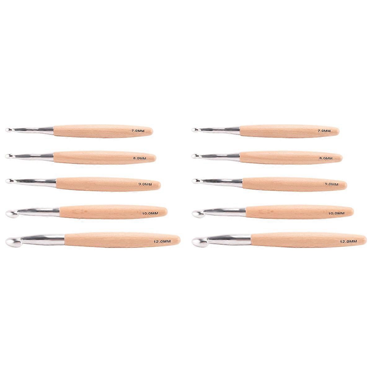 Crochet Hooks Set with Handle, for Chunky Yarn, Size 7/8/9/10/12mm