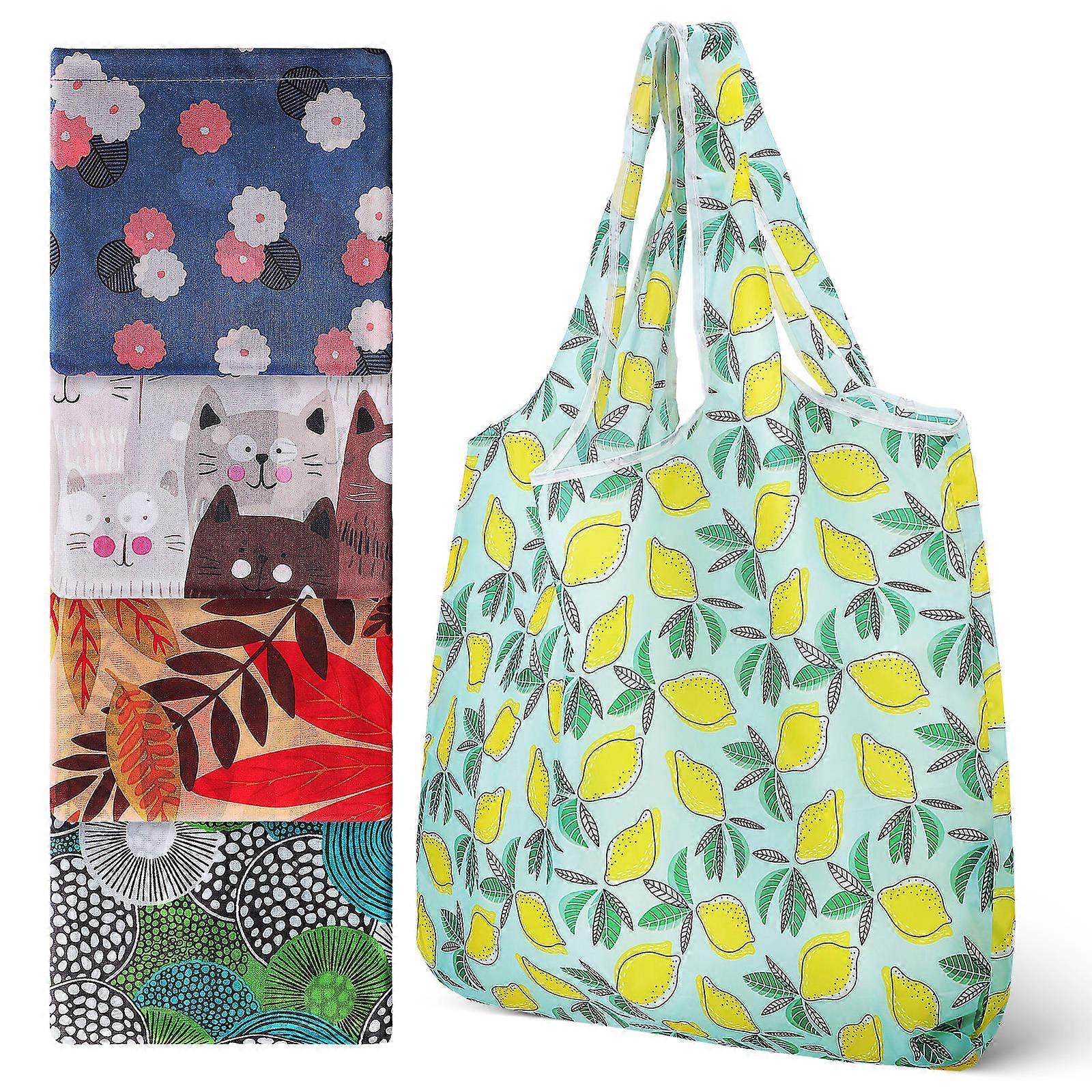 Reusable Bags For Shopping Rectangular Shape Mixed Style Beach 5Pcs
