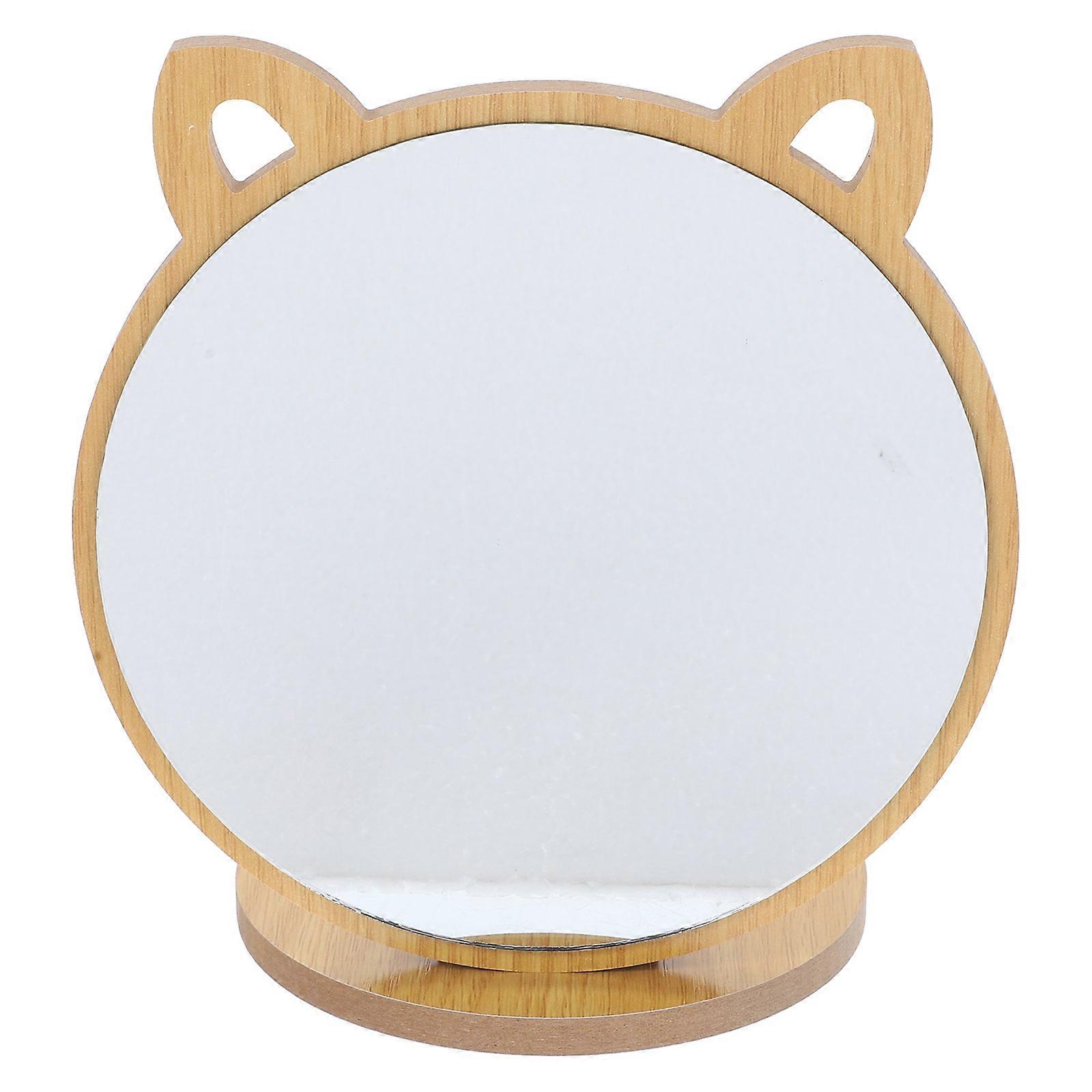 Folding Makeup Mirror Cute Cat Design Compact Desktop Mirror For Makeup And Office Desk High Definition And Easy To Clean Adults