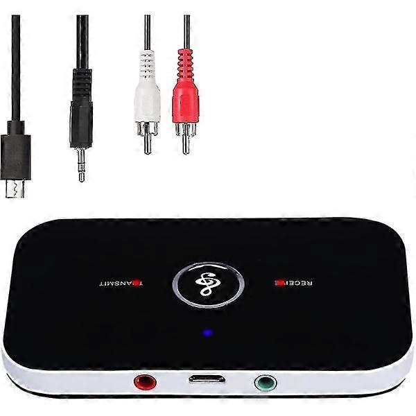 Bluetooth 5.0 Transmitter Receiver, 2-in-1 Wireless Portable Stereo Audio Adapter with RCA/3.5mm AUX