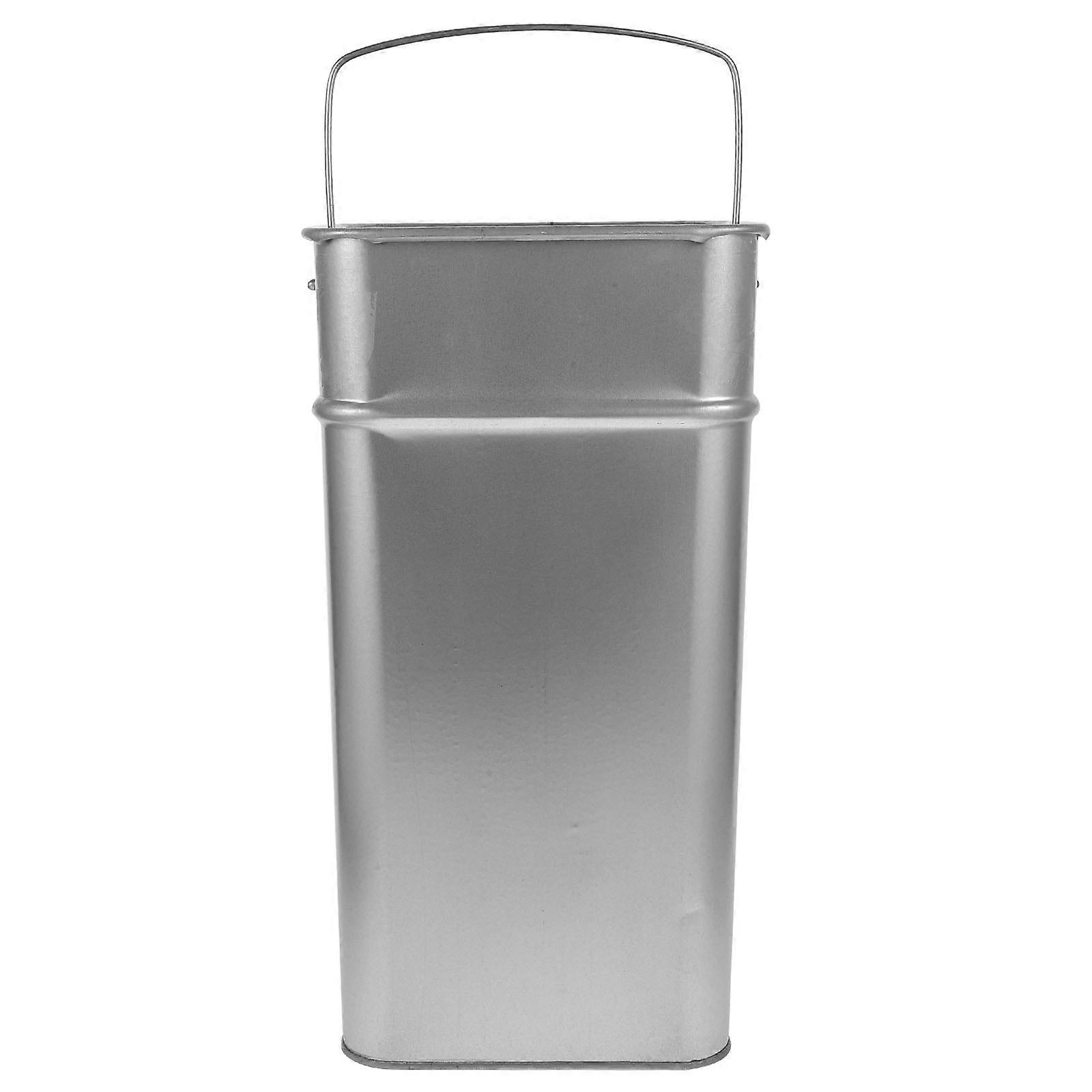 Galvanized Metal Trash Can with Handle – Garbage Container for Indoor and Outdoor Use, Easy Carry and Pour Design for Kitchens, Bathrooms, and