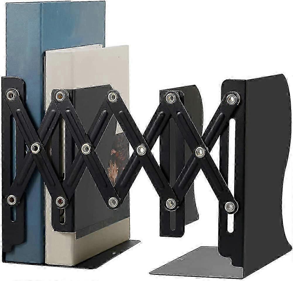 Adjustable Bookends, Metal Iron Bookends, Expandable Bookcase Bookend Stand