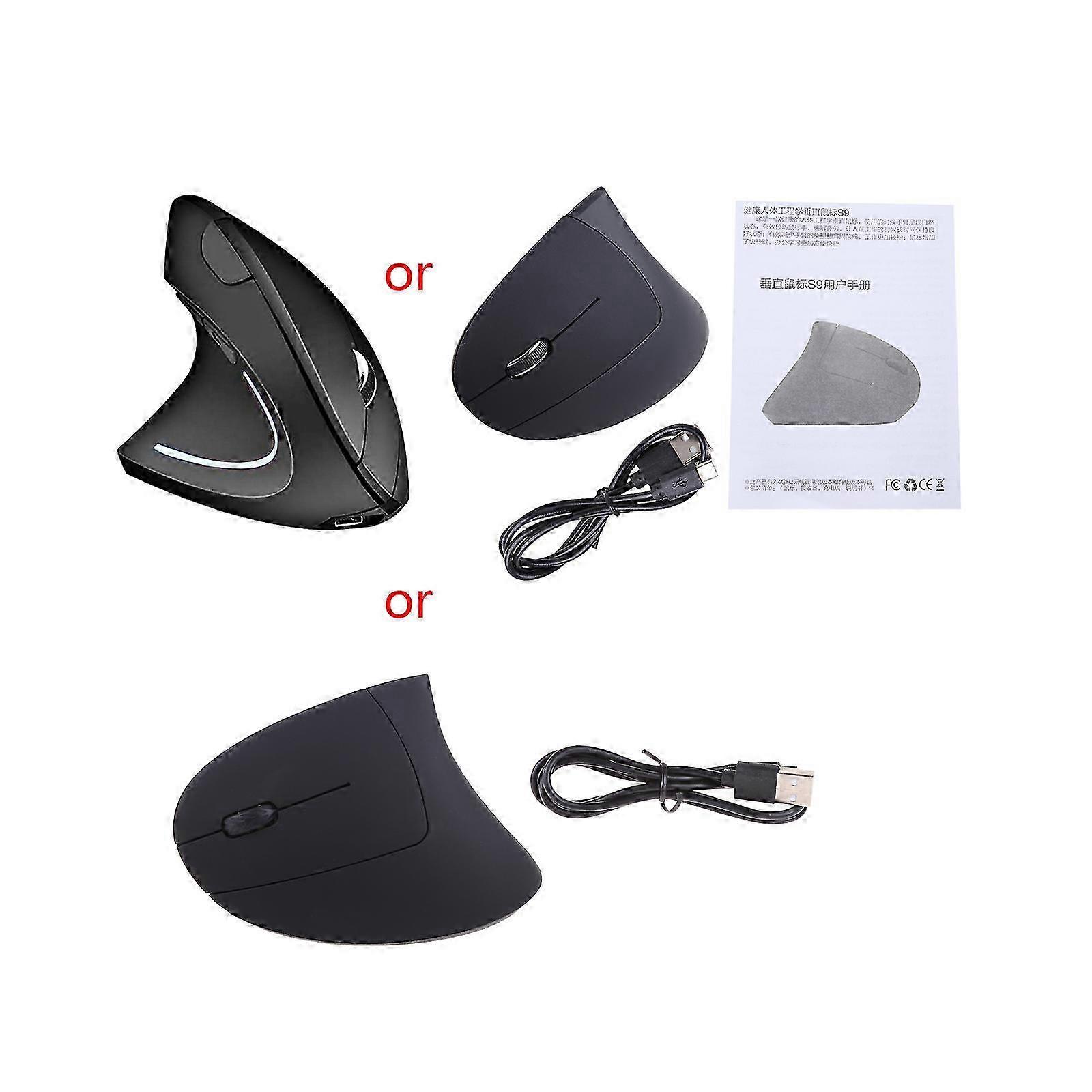 Ergonomic Vertical Left-Hand Mouse for PC, Computer Replacement Accessory