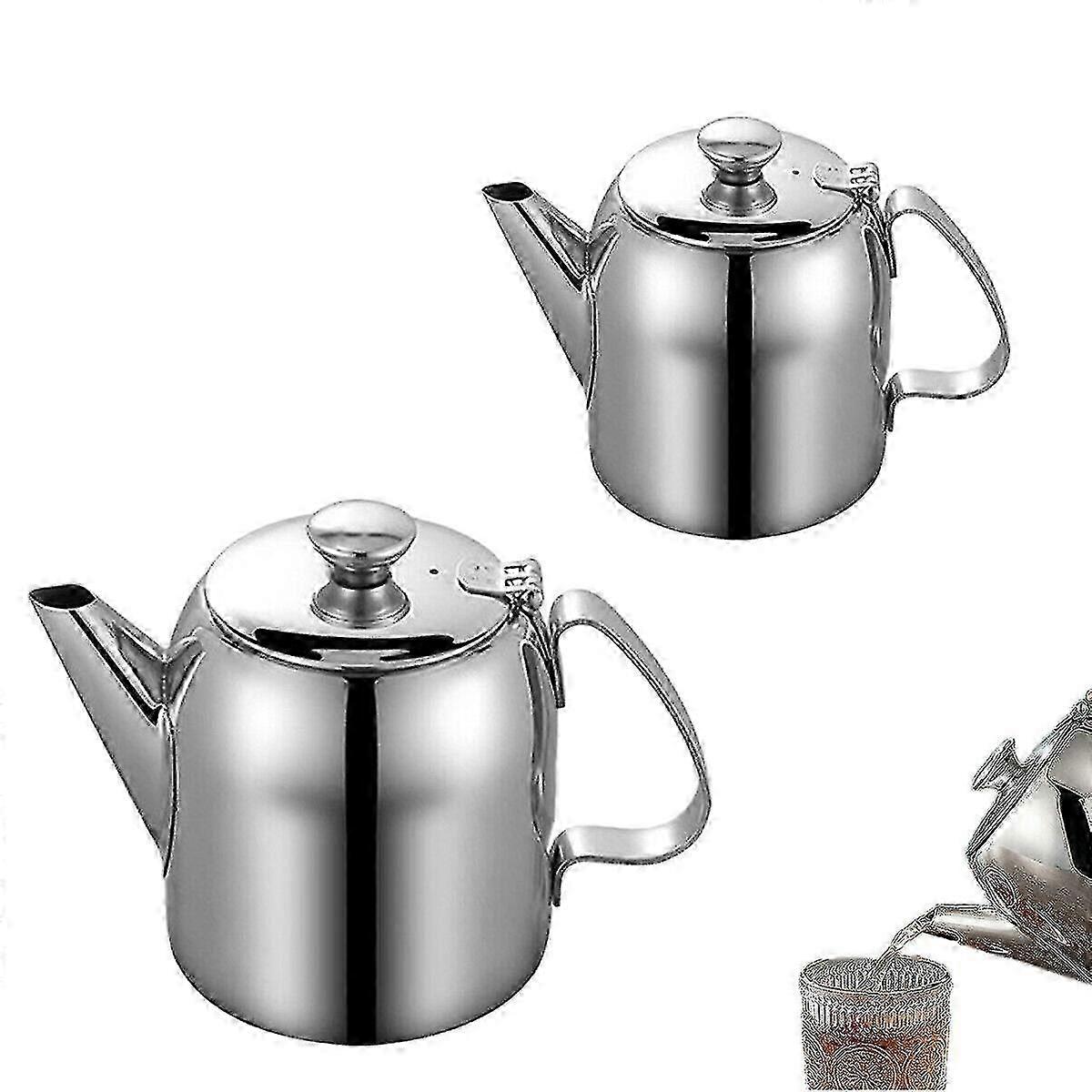 Bule de Chá com Tampa Flip em Aço Inoxidável para Uso em Cafeteria