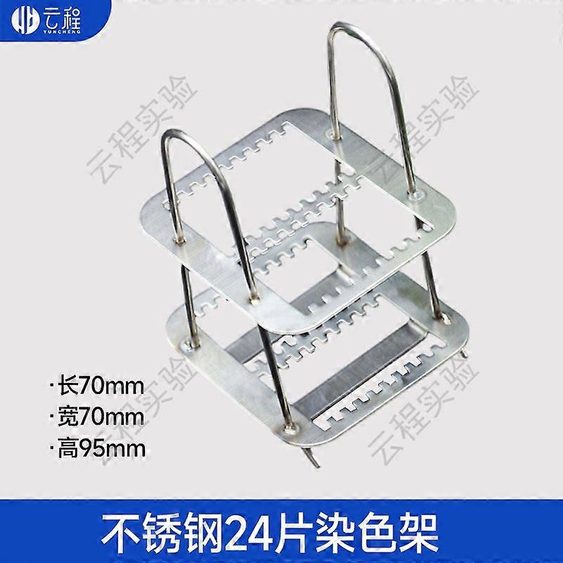 Microscope Slides 24-Slots Rack: Metal Organizer Stand - Vertical Slide Holder For Laboratory - 3.7x2.7x2.7in Staining Rack For Pathology And Biology