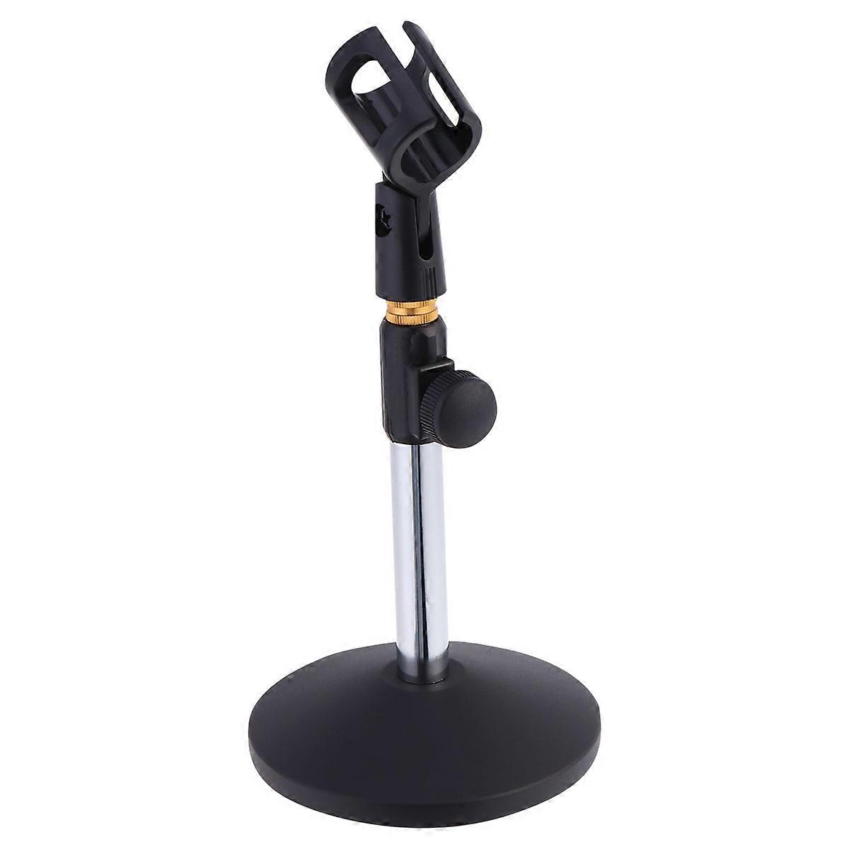 Adjustable Microphones Holder Black Triangular Base For Online Conference Podcasting 1Pcs