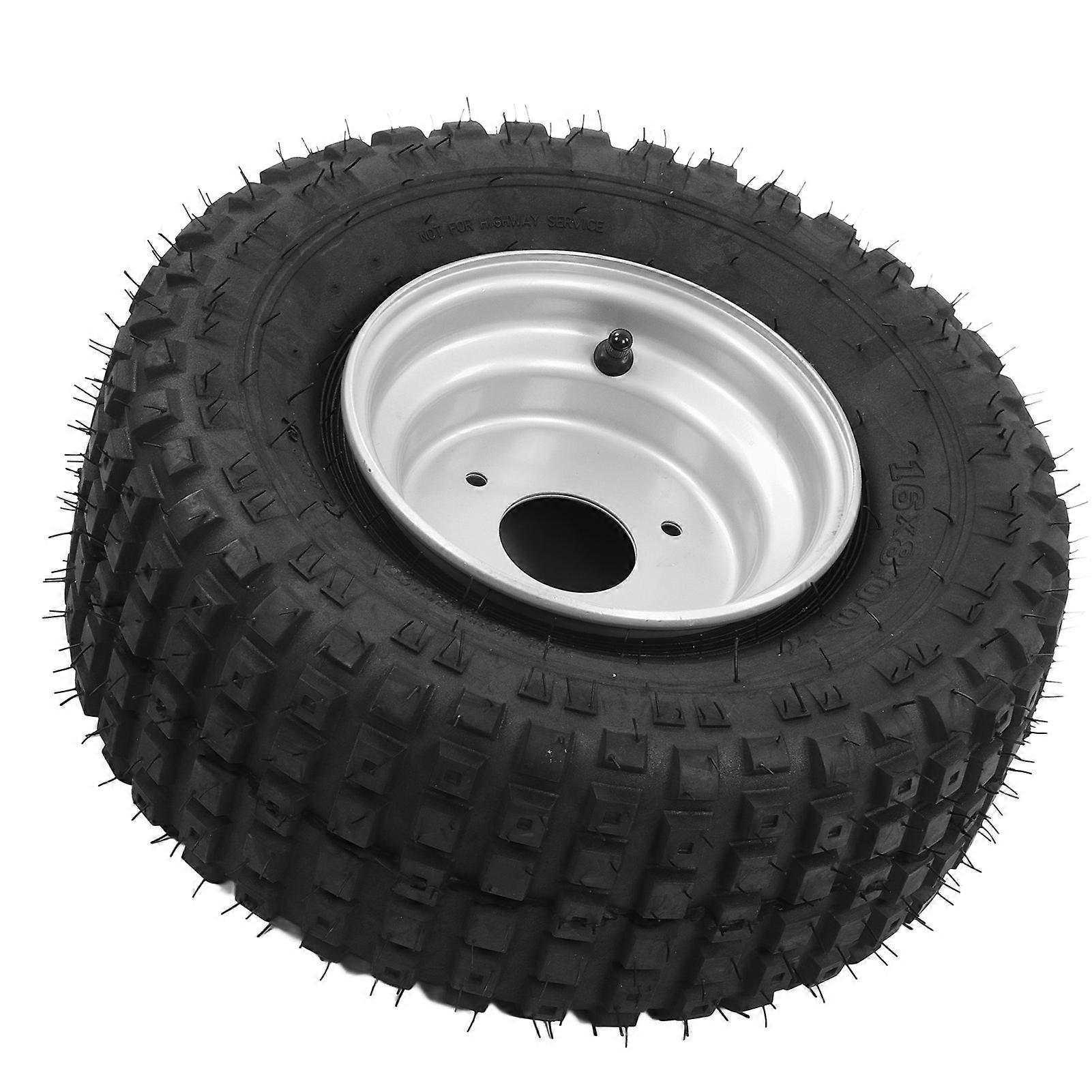 16x8‑7 Tire with Hub Reduce Vibration Noise Universal Rubber Antislip for ATV UTV Lawn Mower