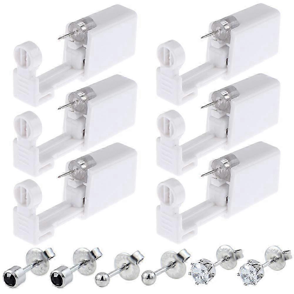 Ear Piercing Gun -6 Pack Ear Piercing Kit Disposable Self Ear Piercing Gun with Ear Stud and Clean Tool Pierce Kit Tool for Nose Studs Cartilage Tragu