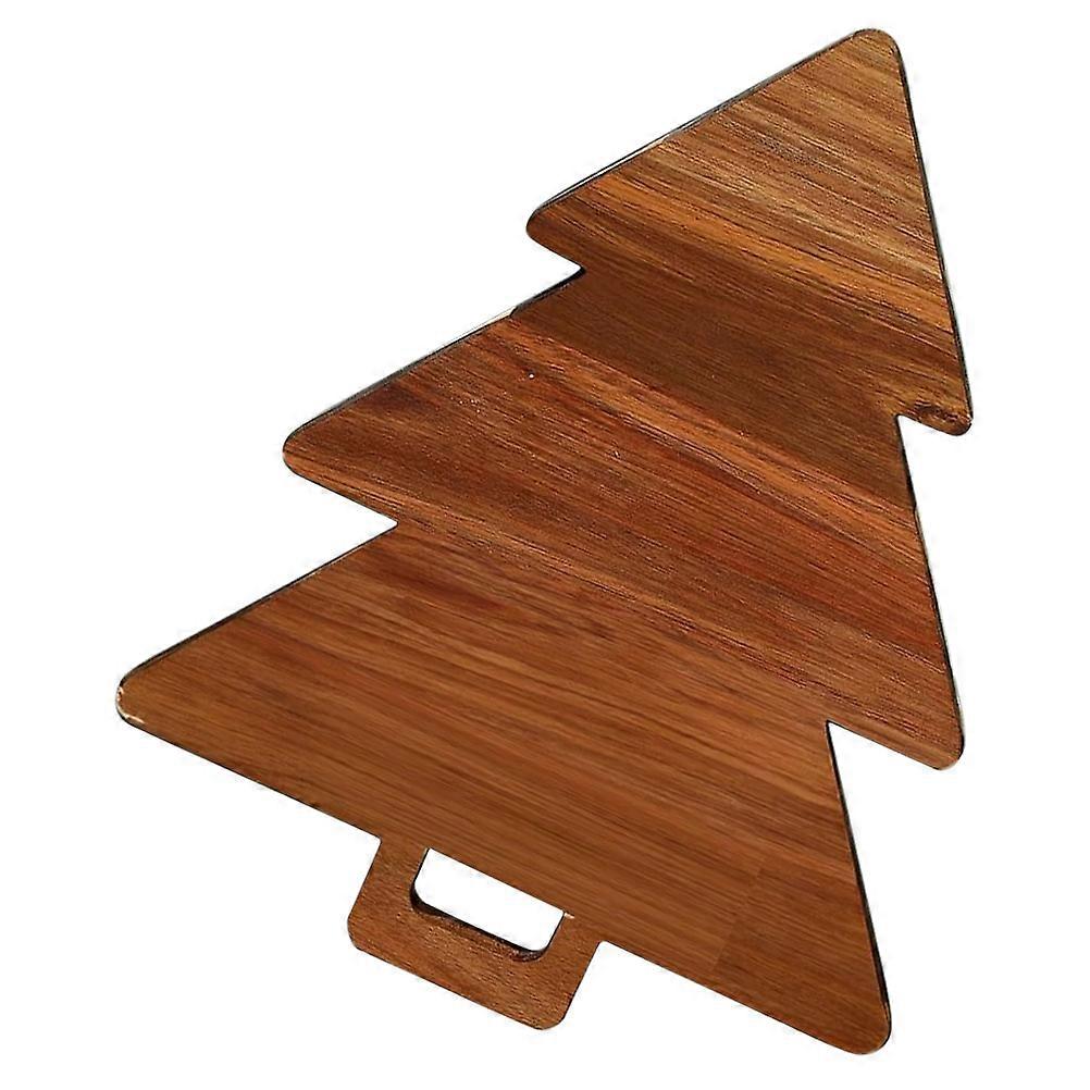 Thick Cutting Board Christmas Tree Shaped Wood Kitchen Tool 35.50X28.00X1.50CM Light Brown Slicing Displaying Food 1Pcs