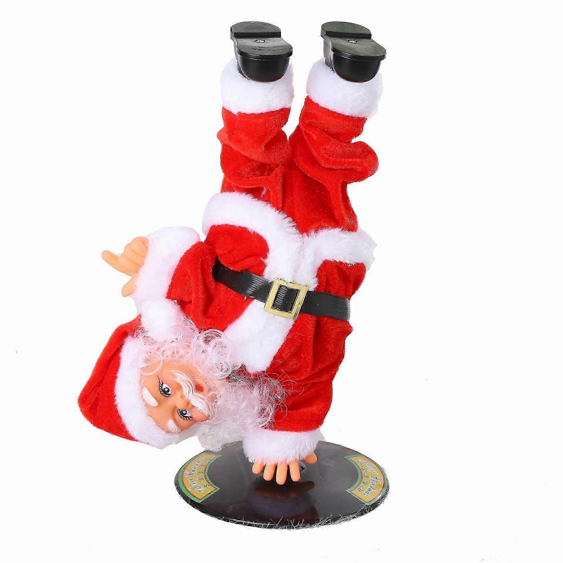 Dancing and singing Santa Claus electric red Santa Claus Christmas statue  upside down rotating hip-hop, image size:1920x1920