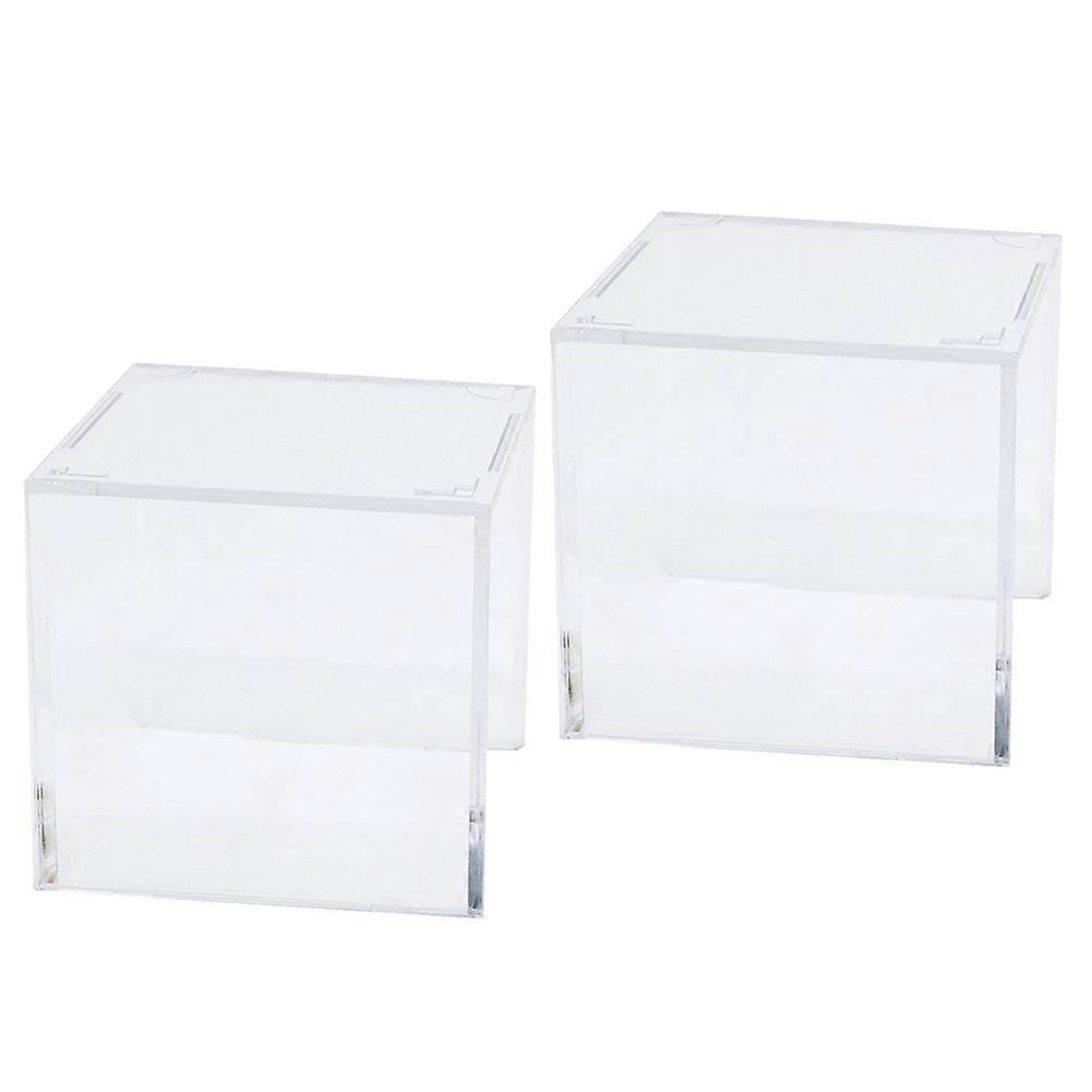 Baseball Container Acrylic Baseball Display Cases Softball Storage Boxes Holders 8x8x8cm Transparent 2Pcs