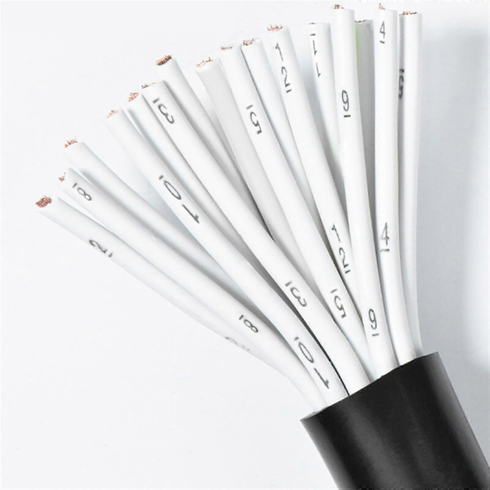 External Extension 16-Core Electric Control Cable, Soft Copper Wire for Solar Systems, 0.3 mm Black 1m