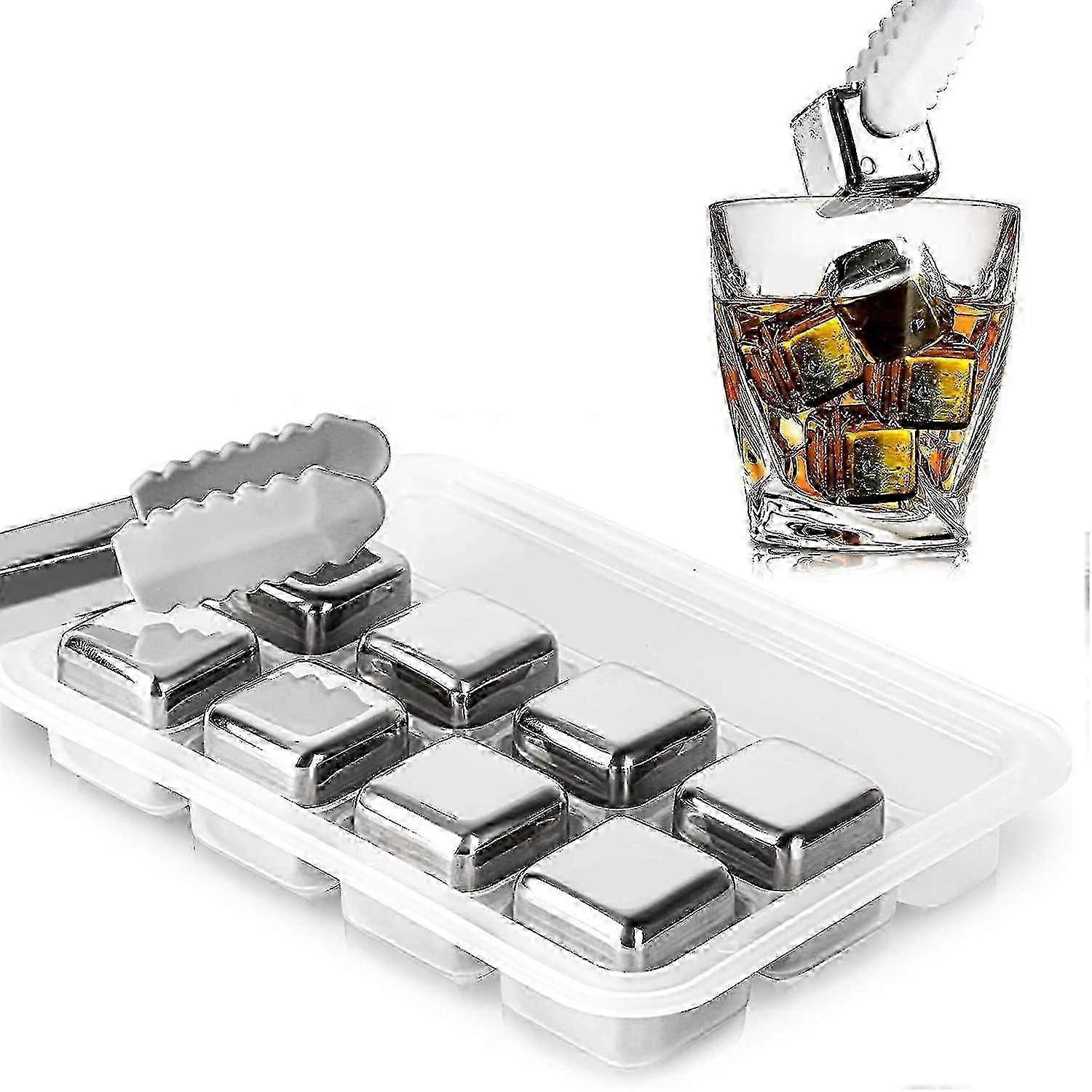 8 Pack Reusable Stainless Steel Ice Cubes for Whiskey