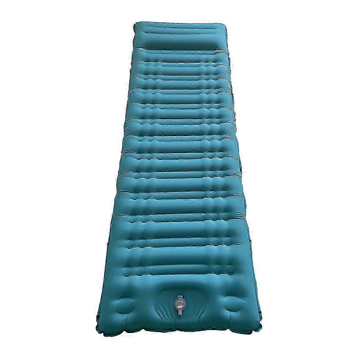 Camping Self-Inflatable Sleeping Mat with Pillow for Hiking, Thickened Design with Foot Press Pump