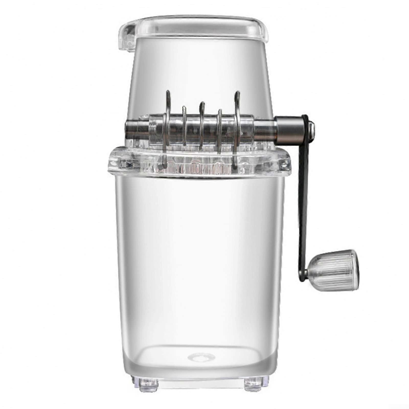 Manual Ice Chopper, Hand Crank Ice Shaver Household Small Manual Ice Crusher Multifunctional Hand Shaved Ice Maker Transparent