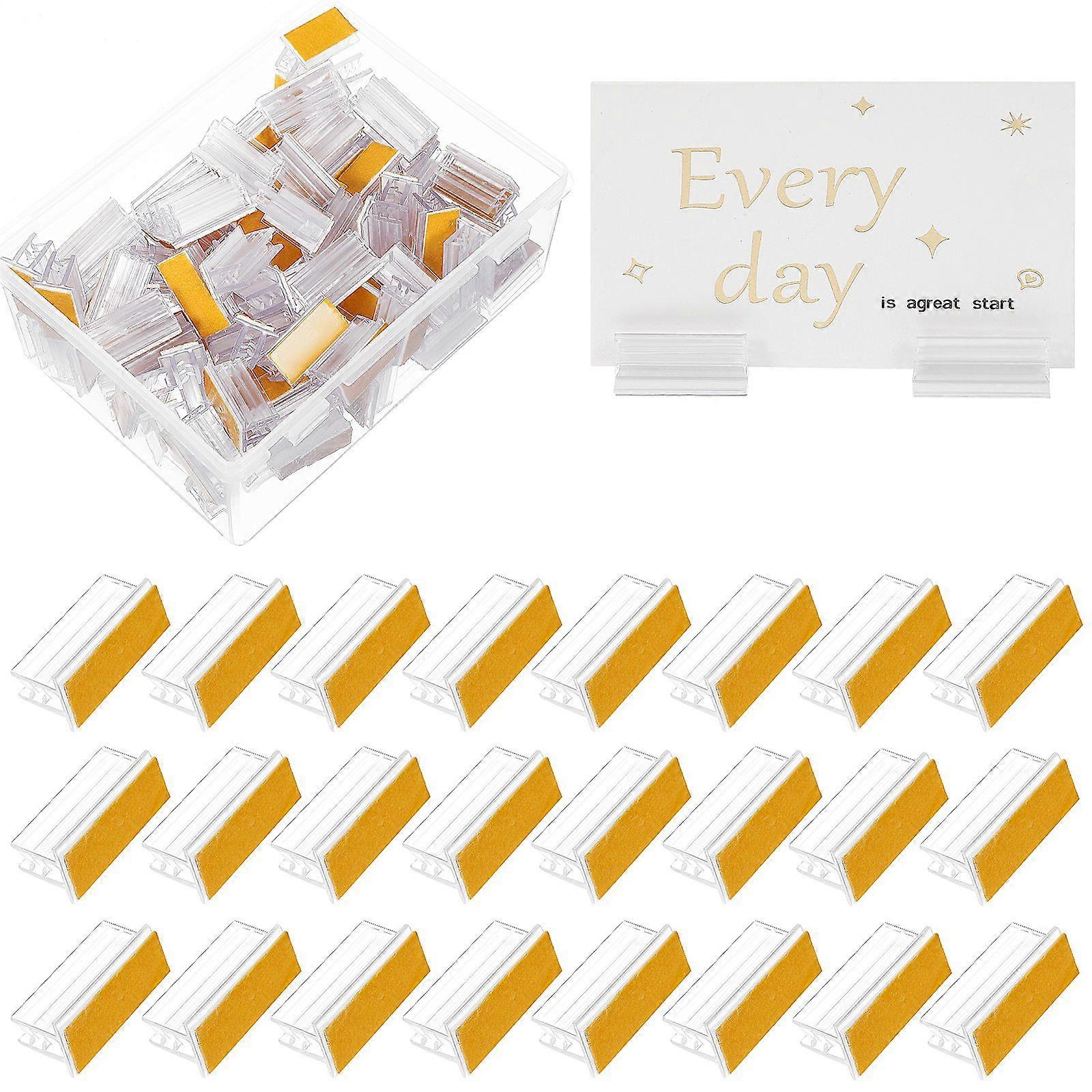 100pcs Name Tag Clips Desktop Panels Holders Table Sign Holders Merchandise Displaying Clips