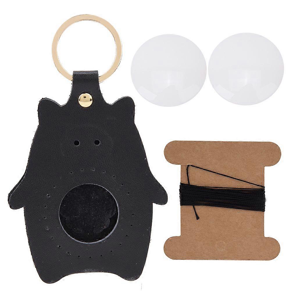 2025 Latest Model  Key Chain Accessories Split Leather Pig Pattern DIY Hand