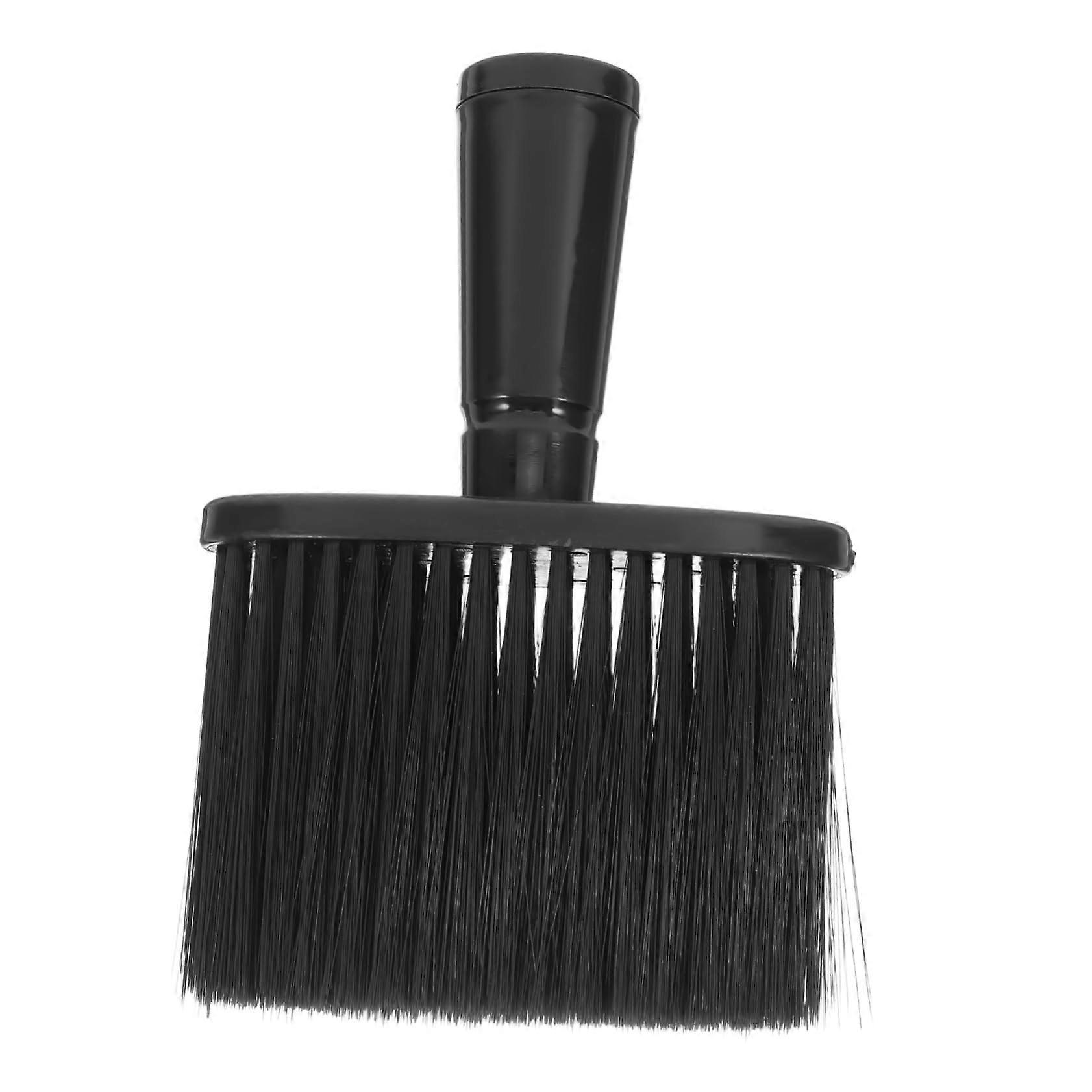 Reinigungsfeger Friseur Nackenstaubwedel Bürste für Haarschnitt, Haarbürste aus Plastik, Schwarz, Professionelles Friseurzubehör