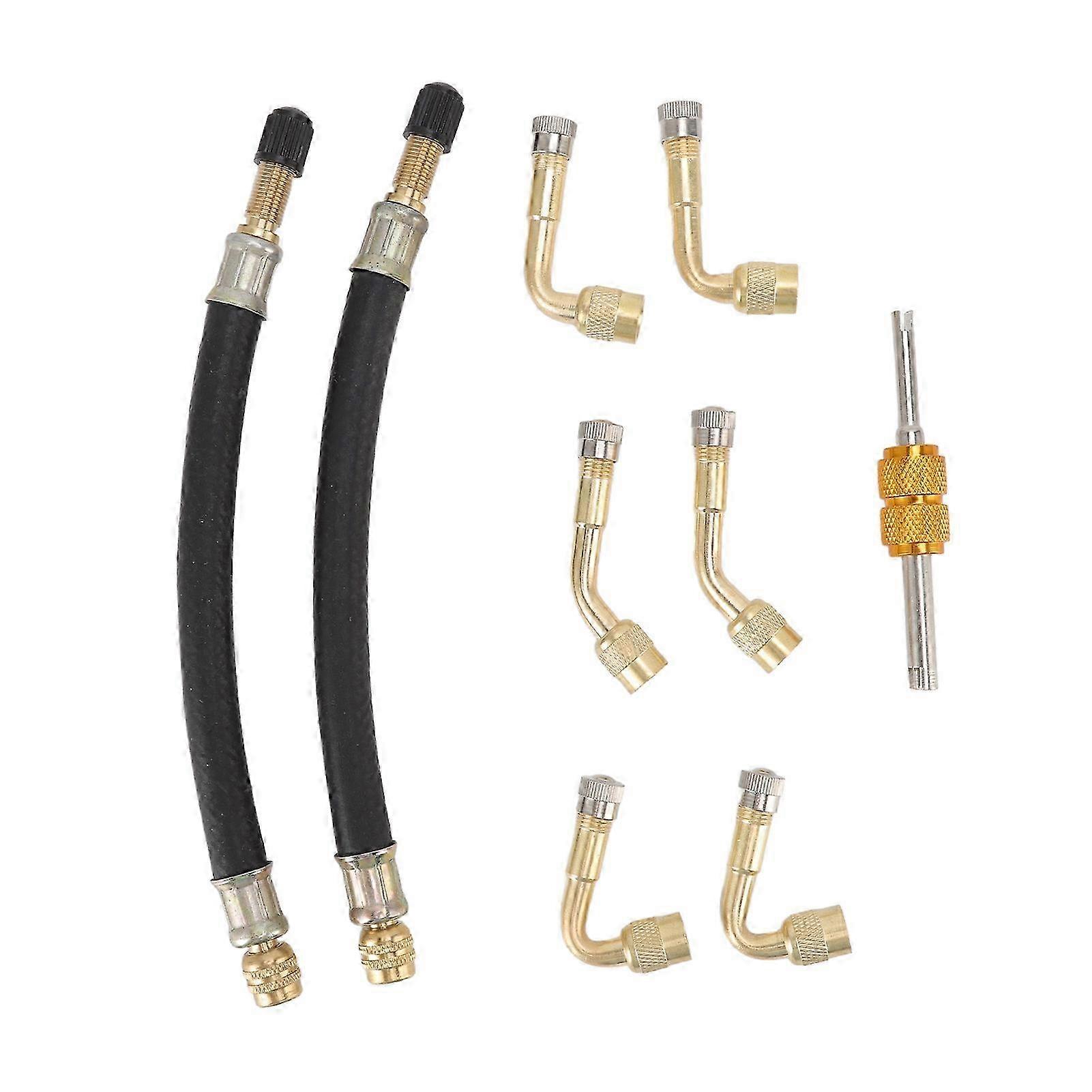 Flexible Tire Valve Adapter with 45, 90, and 135 Degree Extension for Vehicles and Trailers