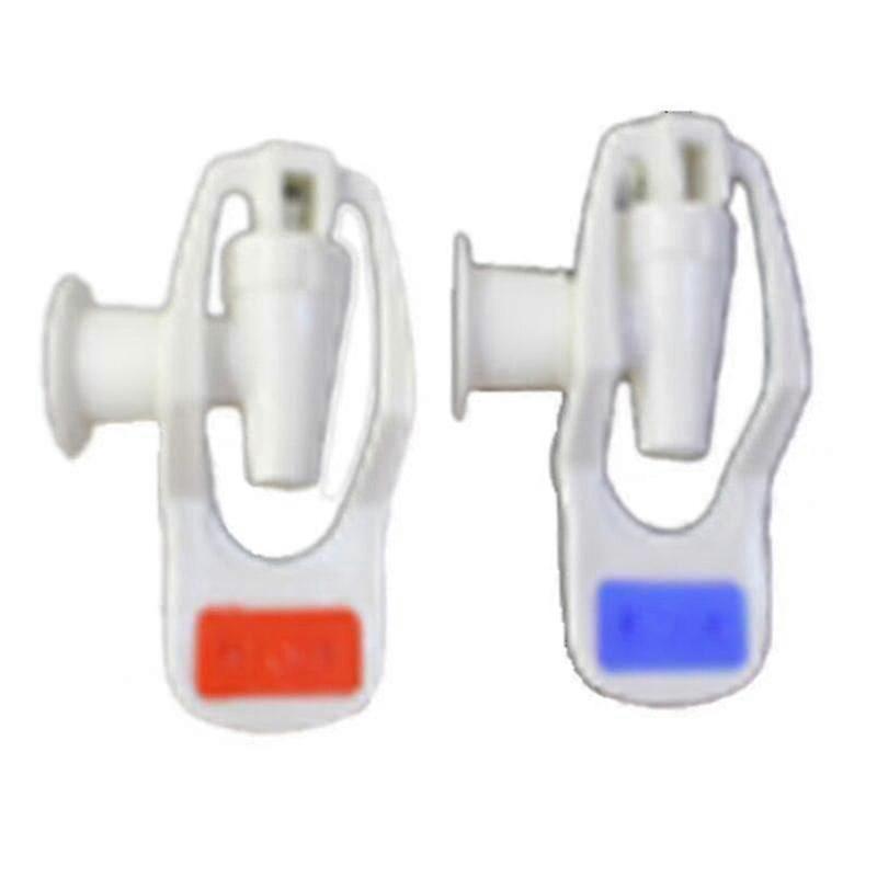 Water Dispenser Replacement Push Type White Plastic Tap Faucet Set of 2