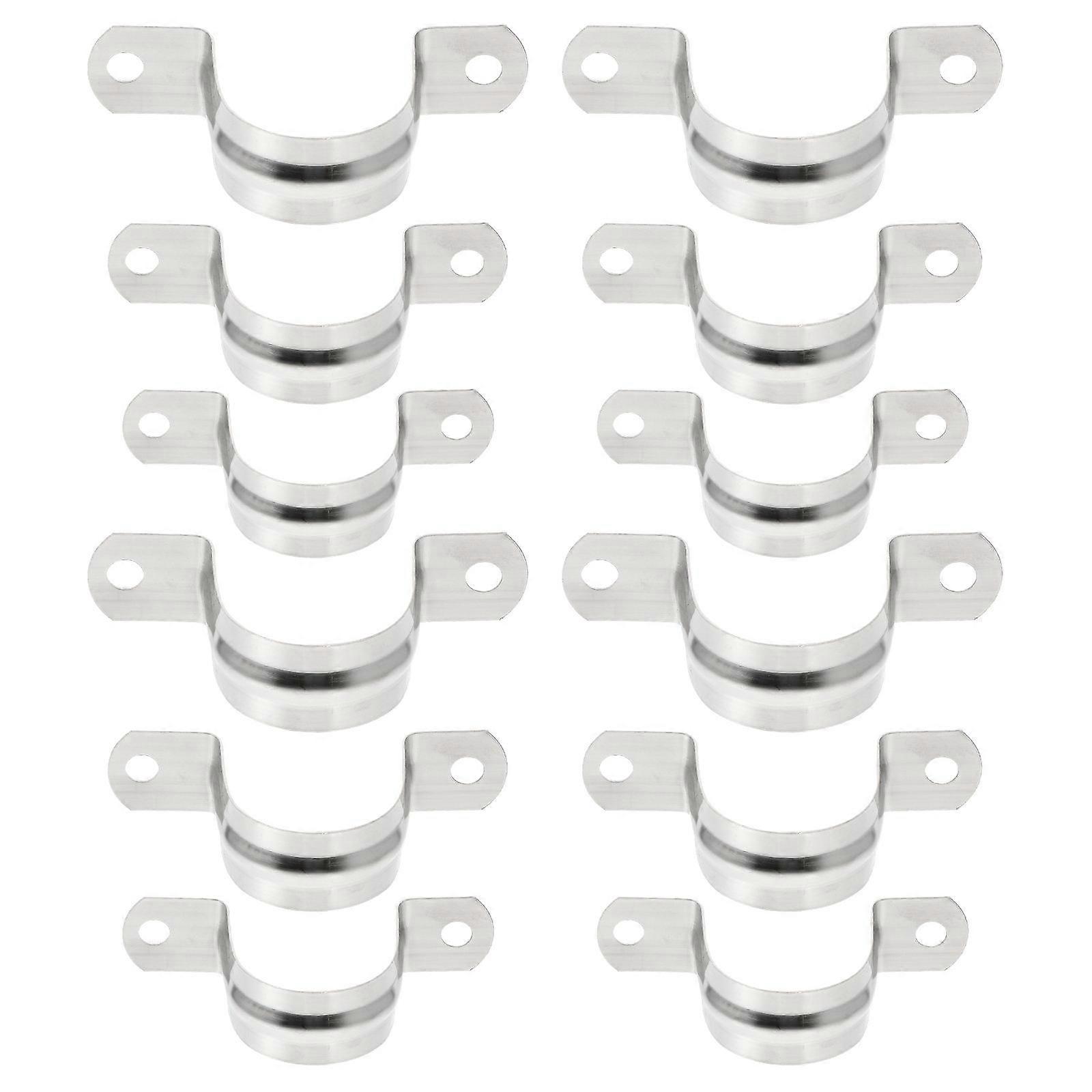 U Shaped Saddle Clips Plumbing Pipe Clamps Silver Rust Prevention Easy Installation 36Pcs