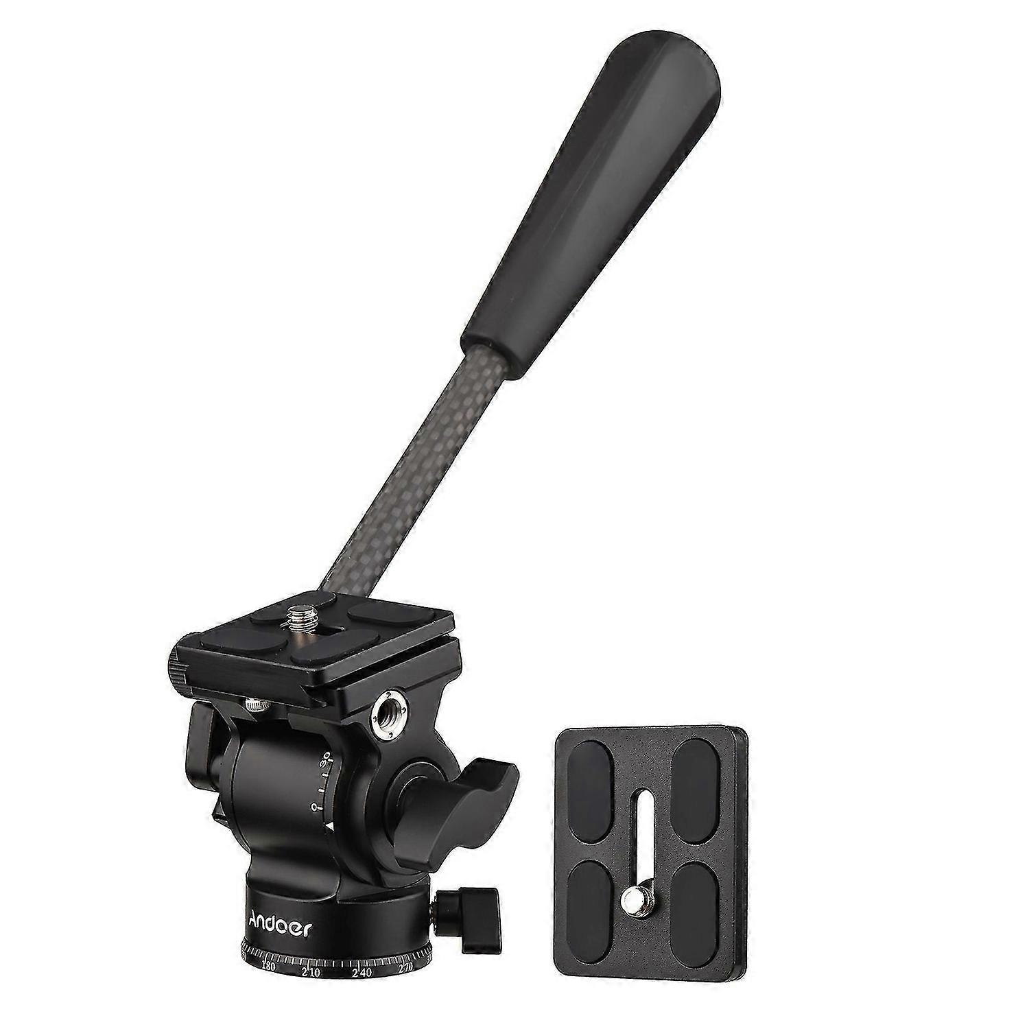 أندور كاميرا مدمجة فيديو السائل رئيس عموم إمالة ترايبود رئيس بانوراما رأس الكرة ترايبود جبل سبائك الألومنيوم 1/4 بوصة المسمار 10 كجم / 22 رطل الحمولة مع